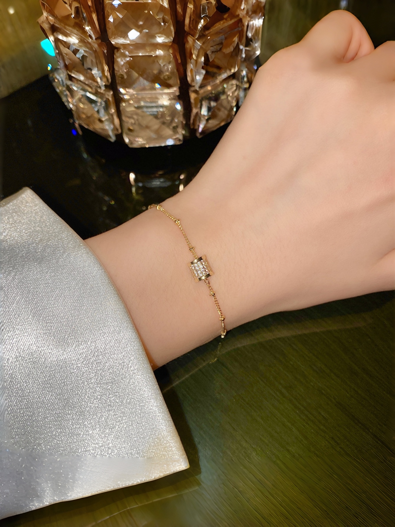 Gold Crystal Link Bracelet
