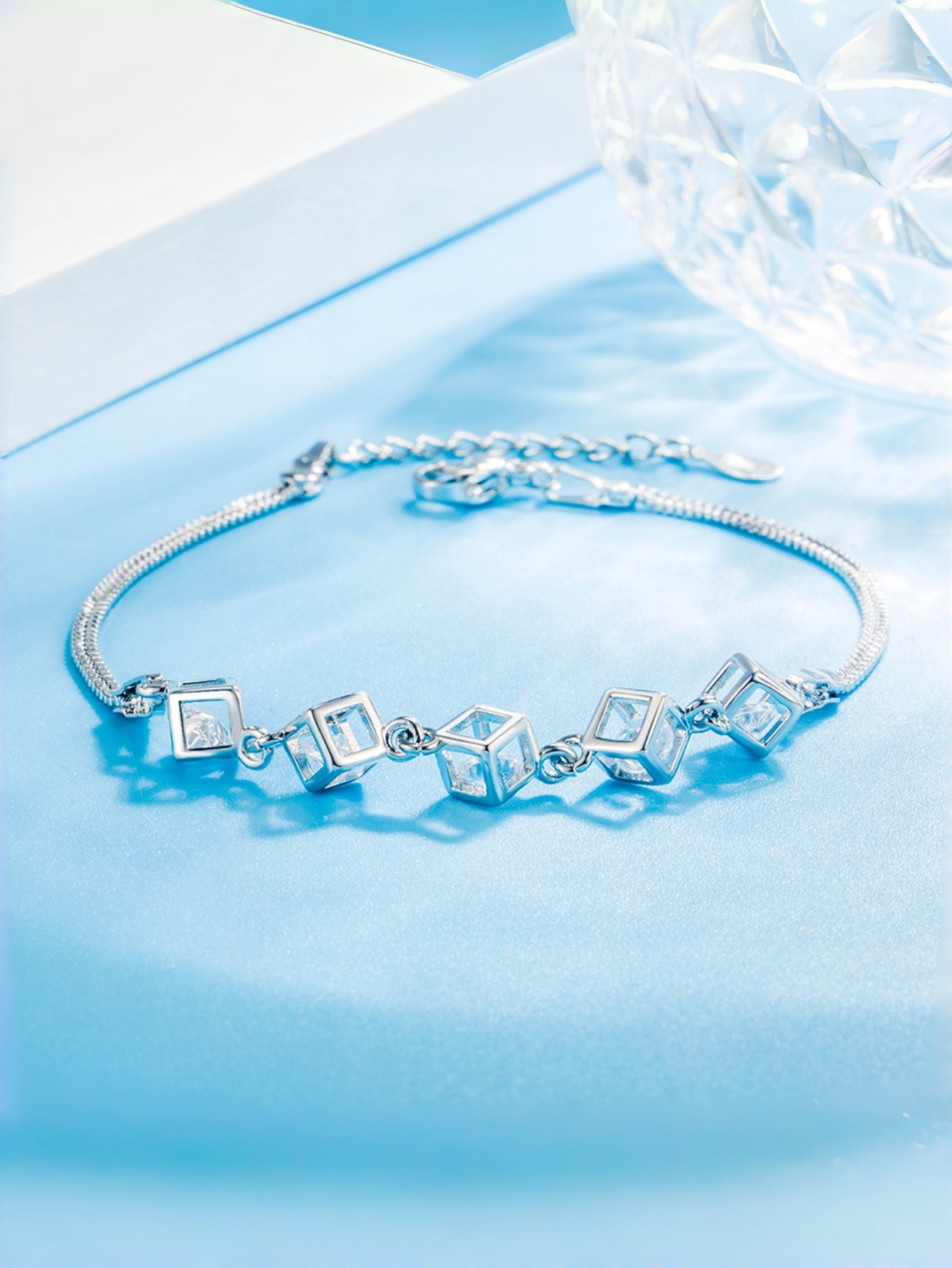 Silver Crystal Link Bracelet