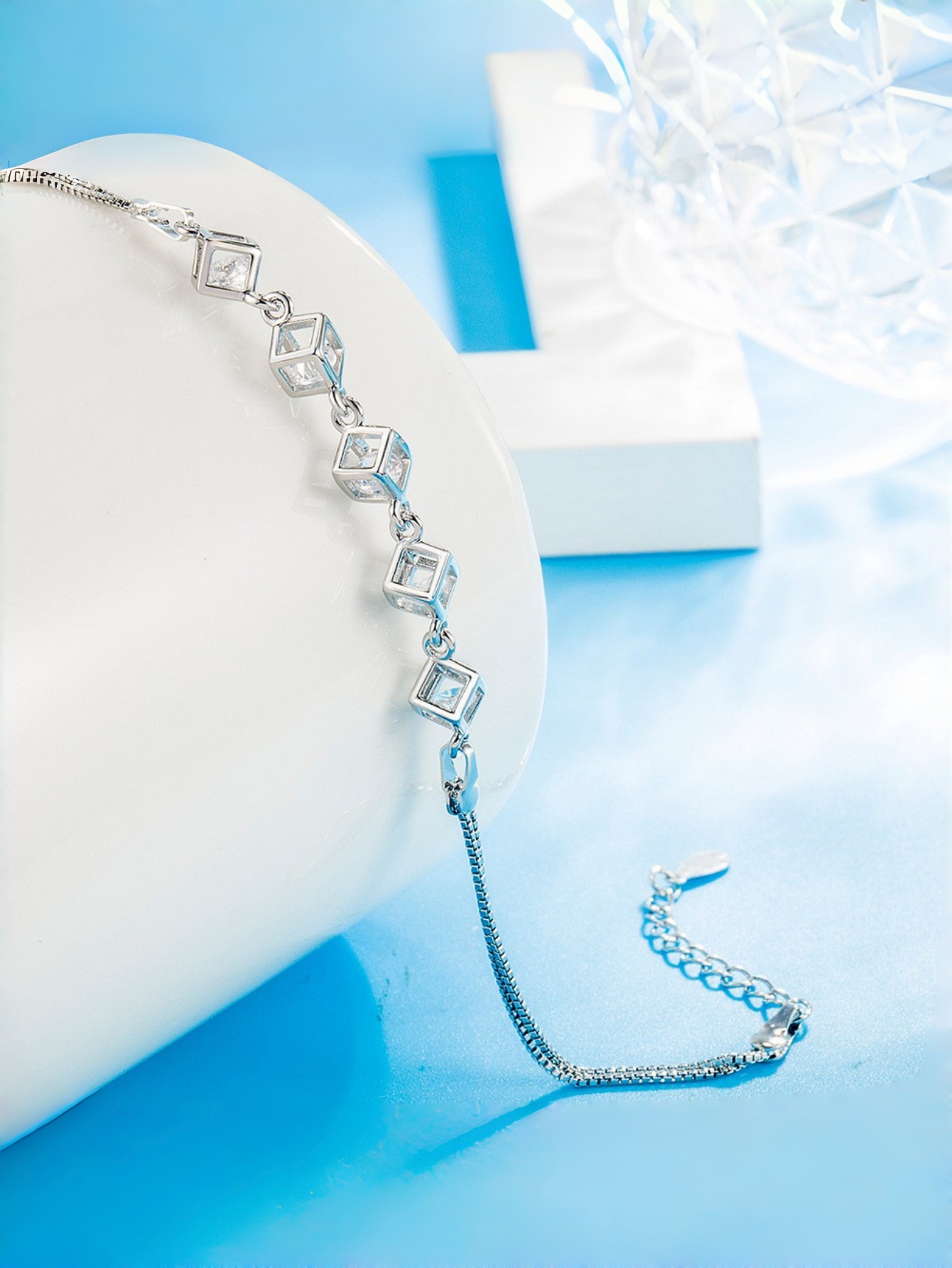 Silver Crystal Link Bracelet