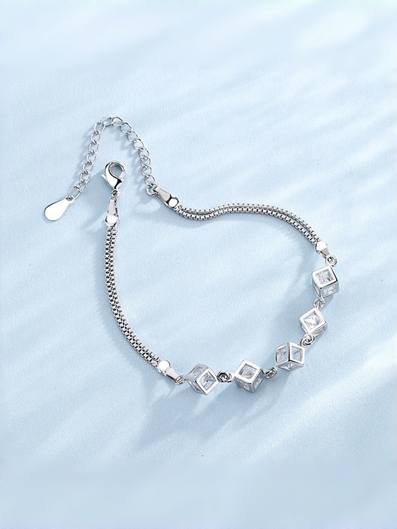 Silver Crystal Link Bracelet