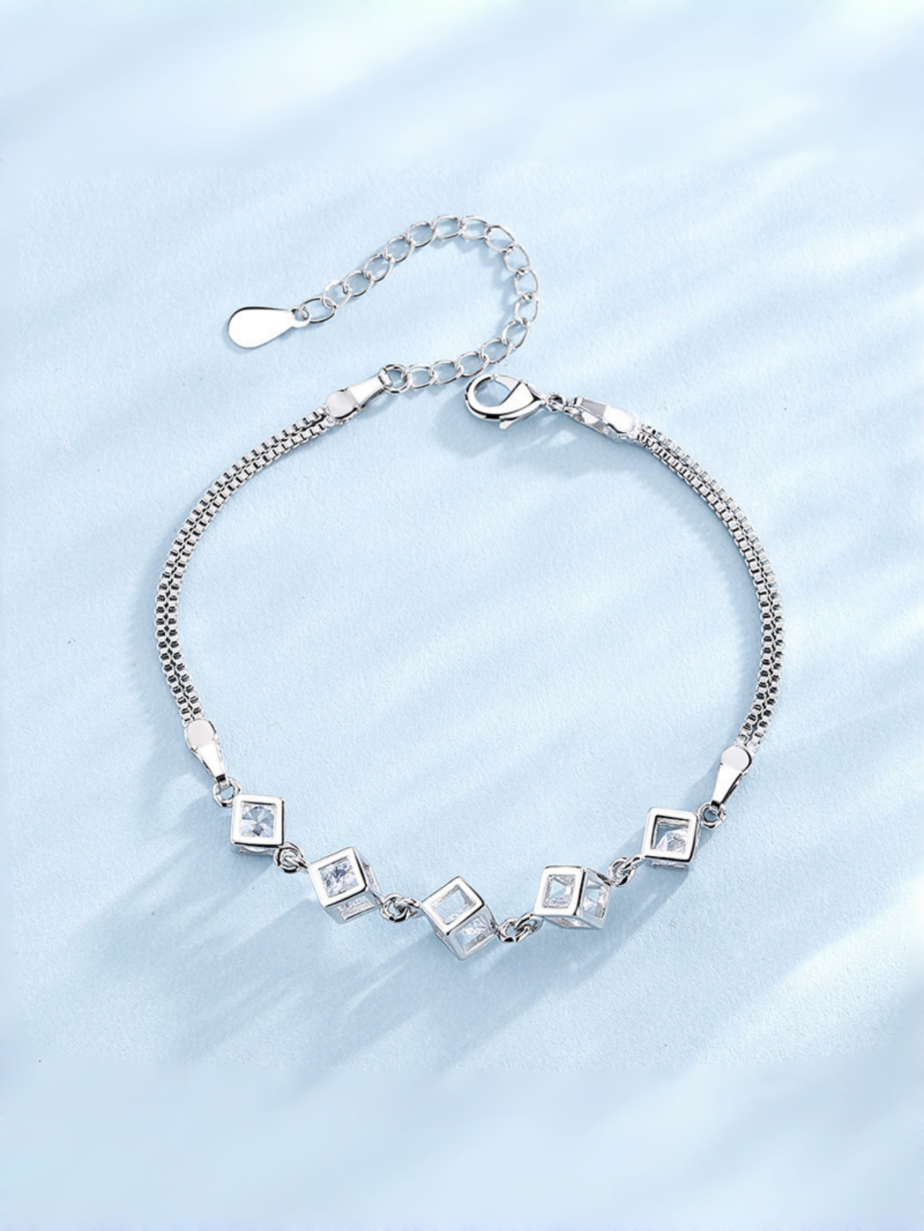 Silver Crystal Link Bracelet