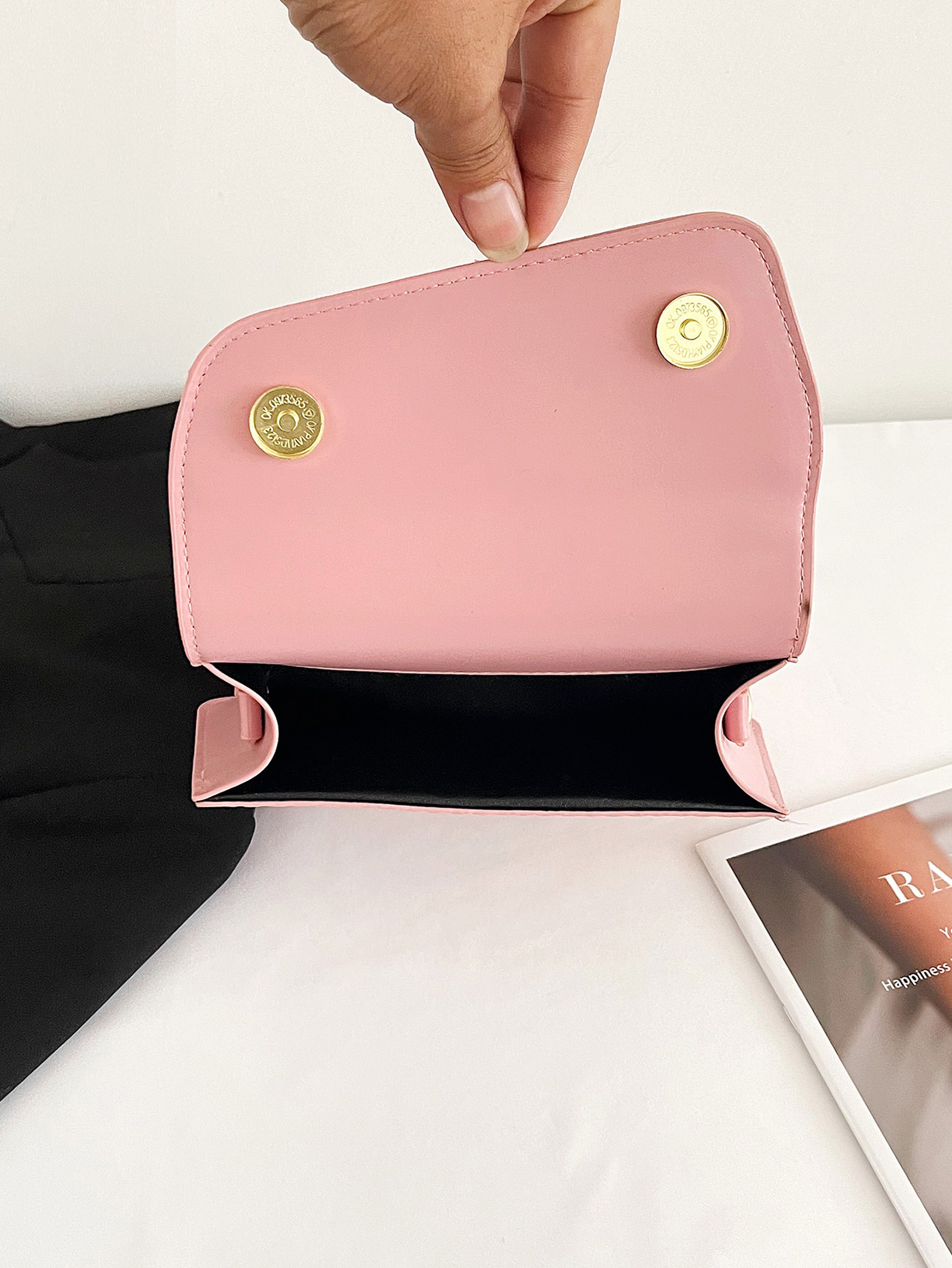 Pink Crossbody Bag with Magnetic Closure