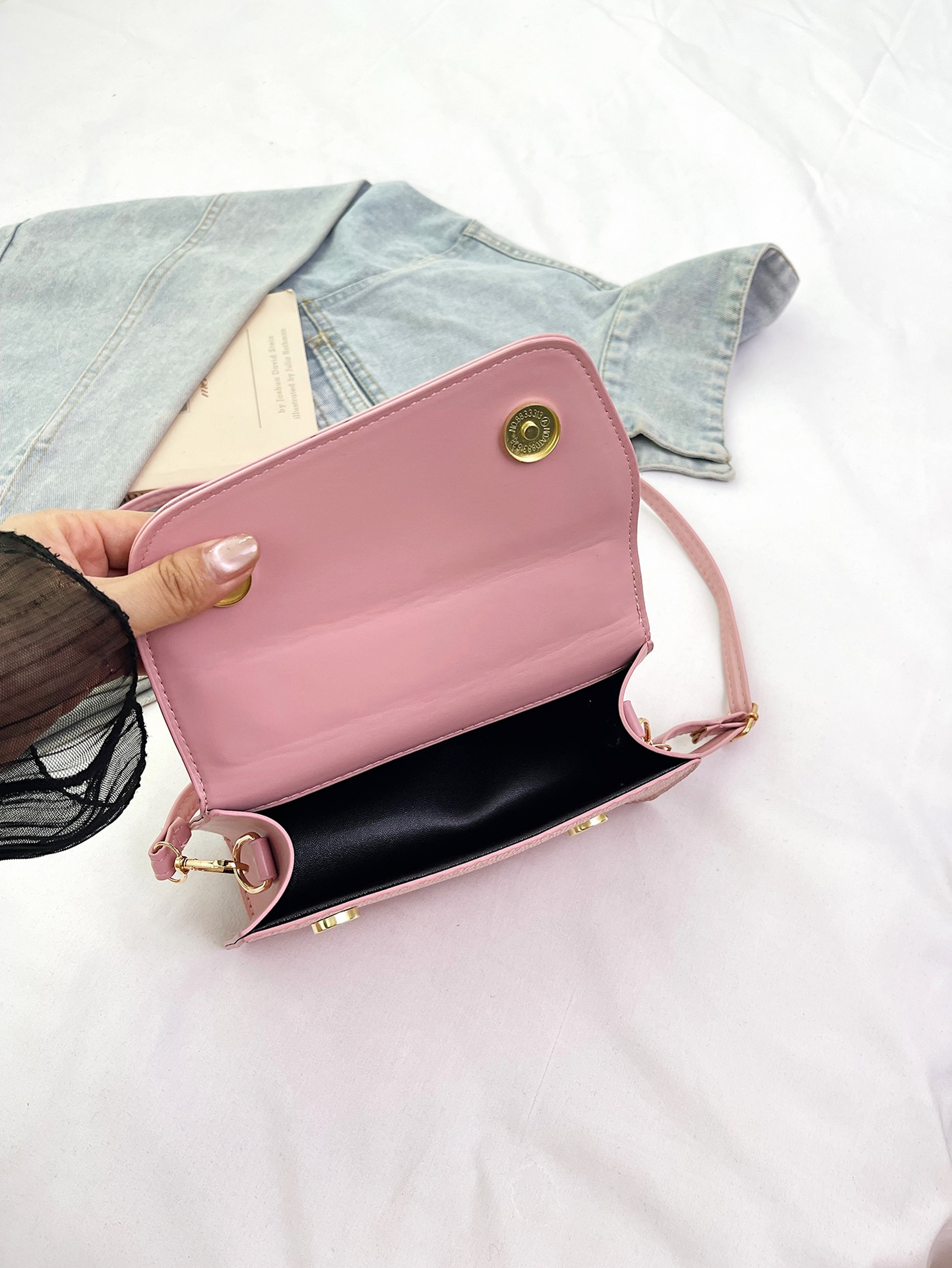 Pink Handbag with Magnetic Closure