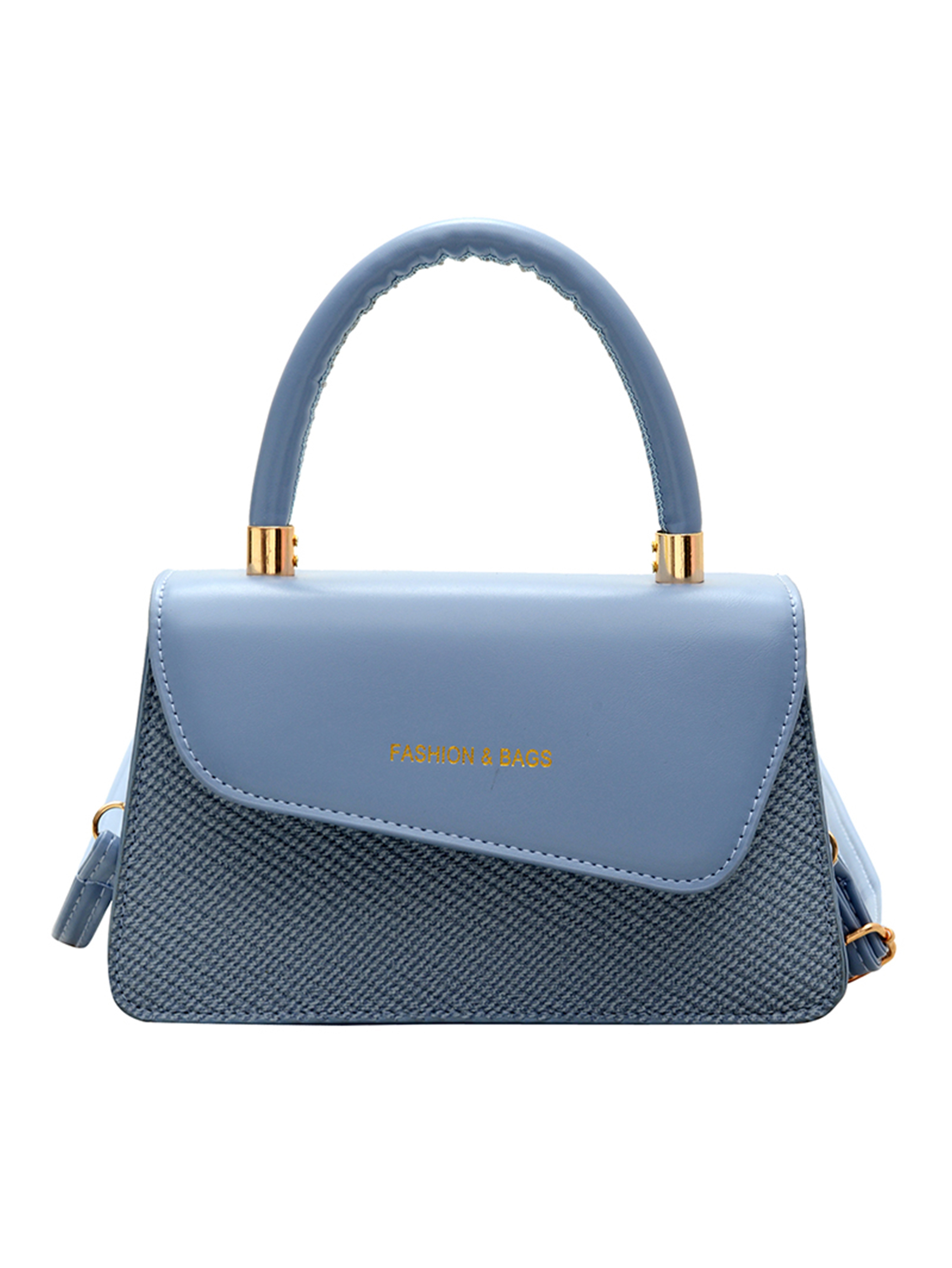 Blue Handbag with Magnetic Closure