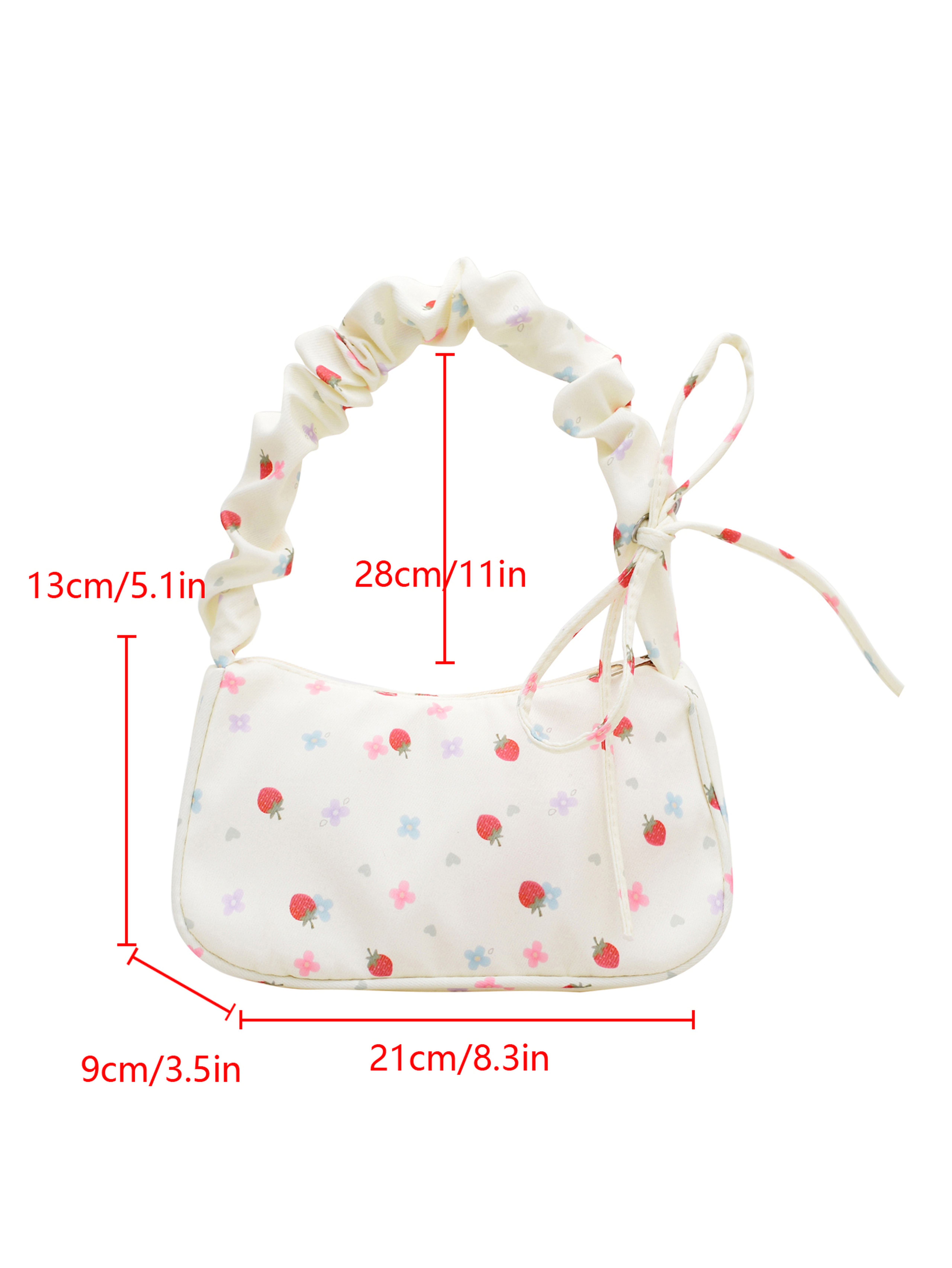White Shoulder Bag with Zip Closure
