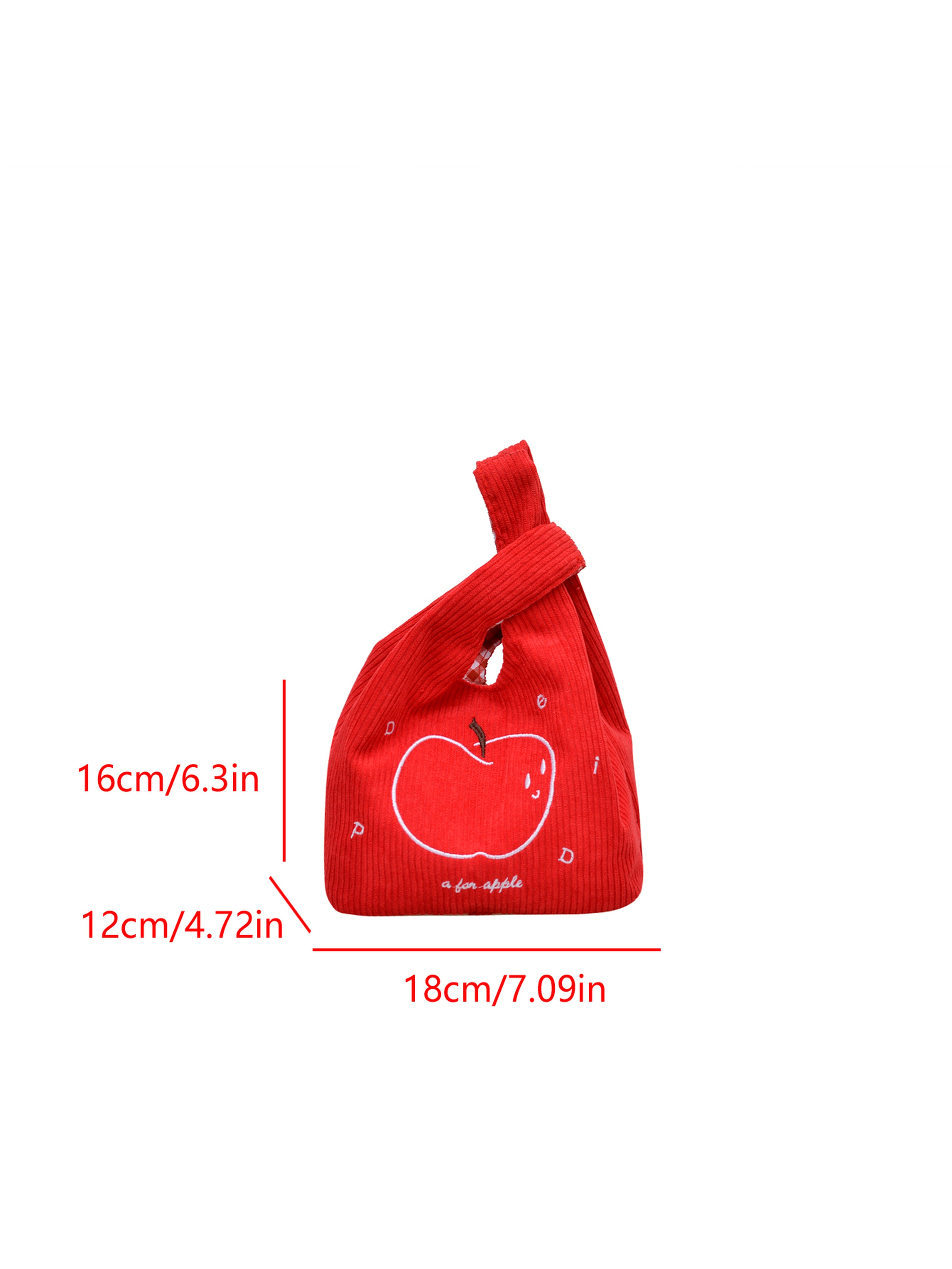 Red Handbag with Zip Closure