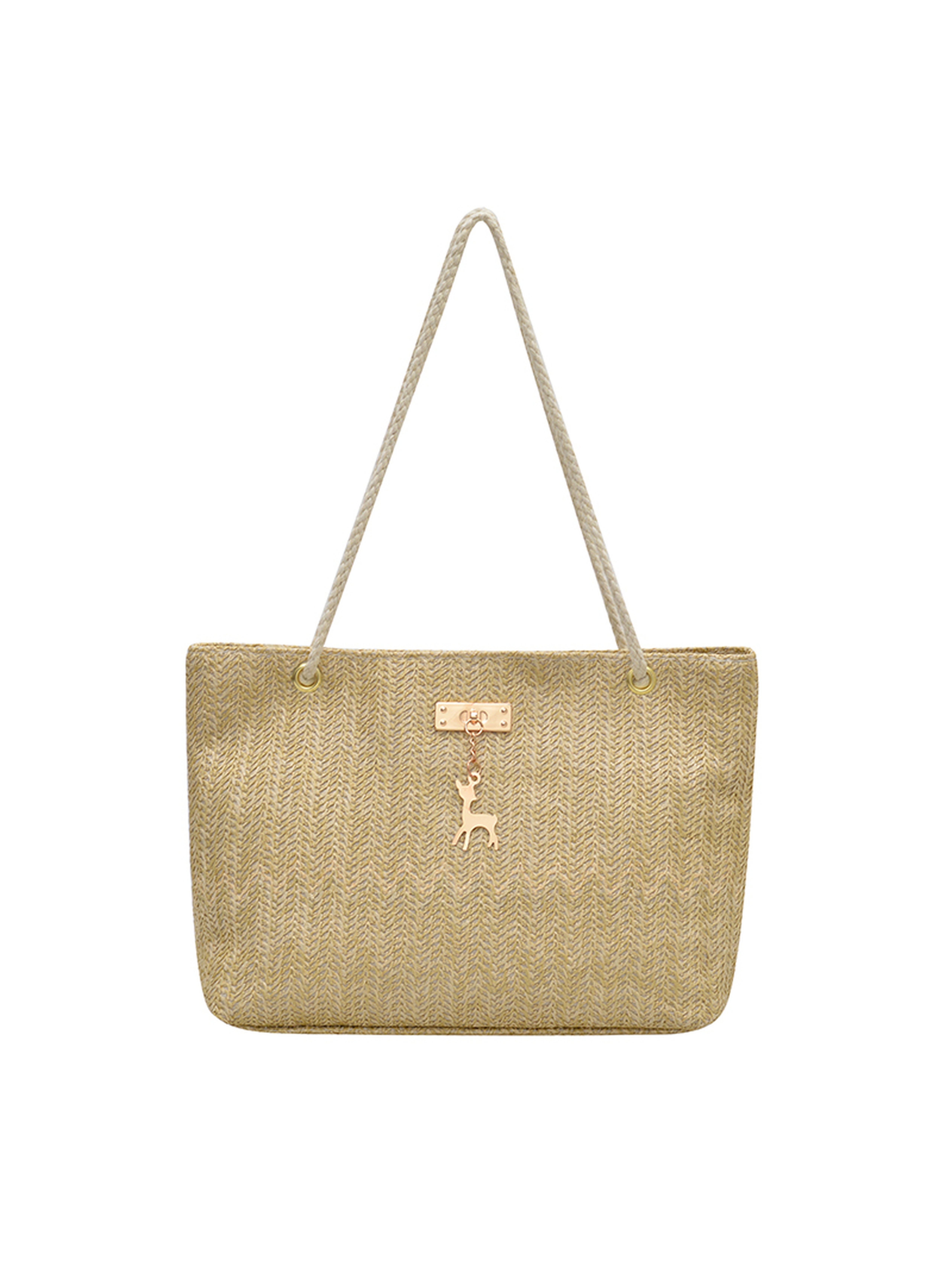Khaki Tote with Zip Closure
