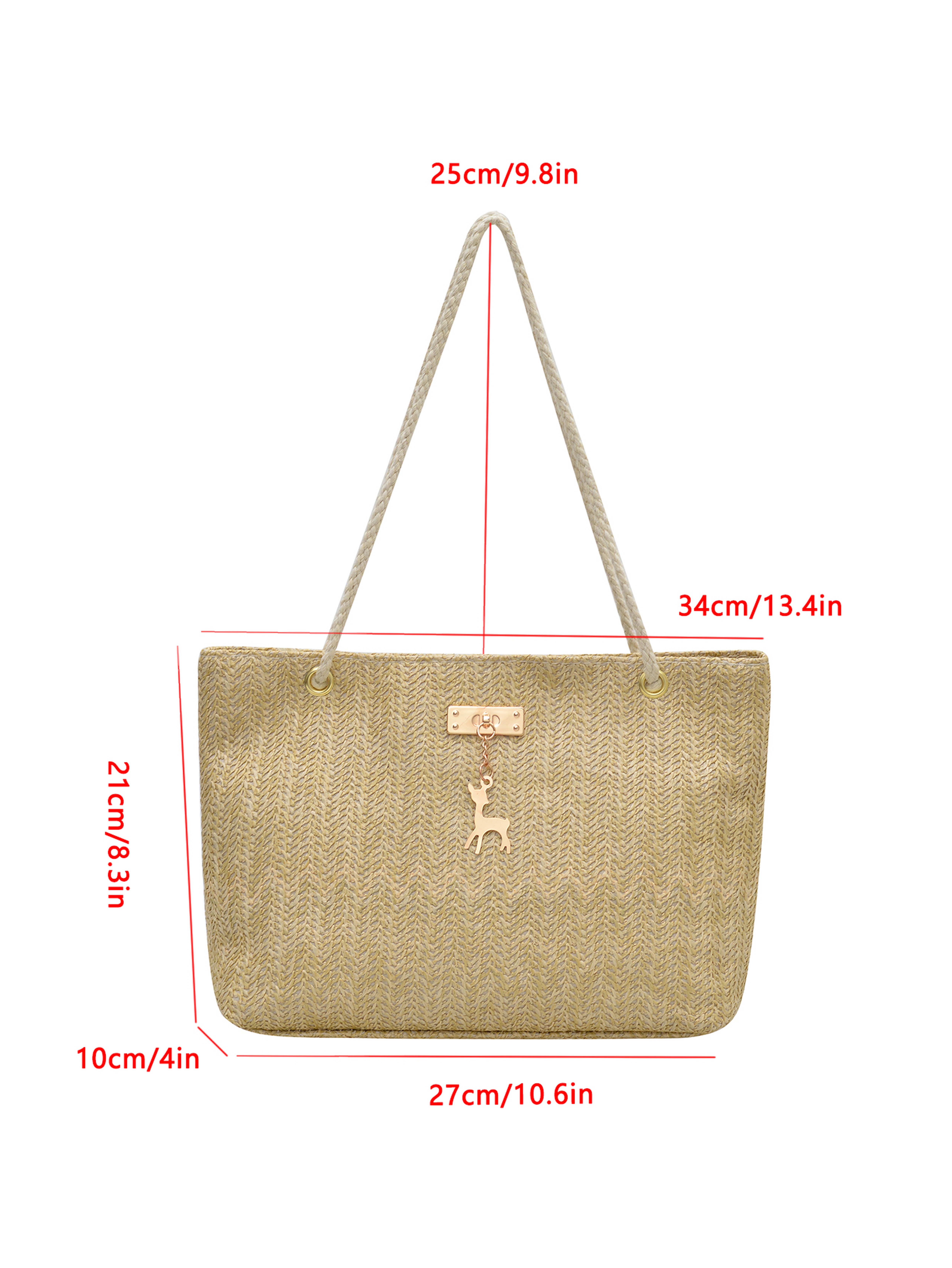 Khaki Tote with Zip Closure