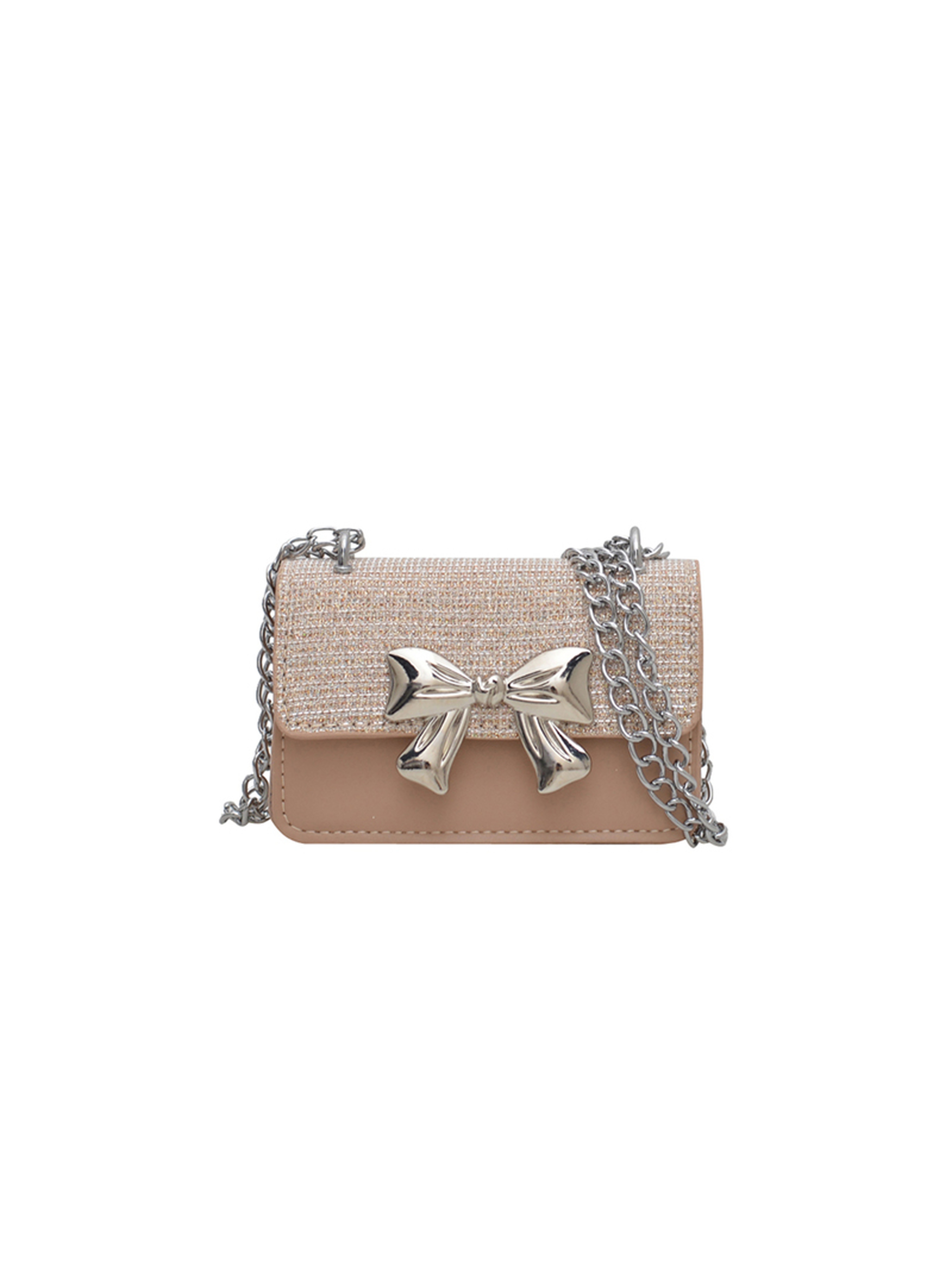 Khaki Handbag with Flap Closure