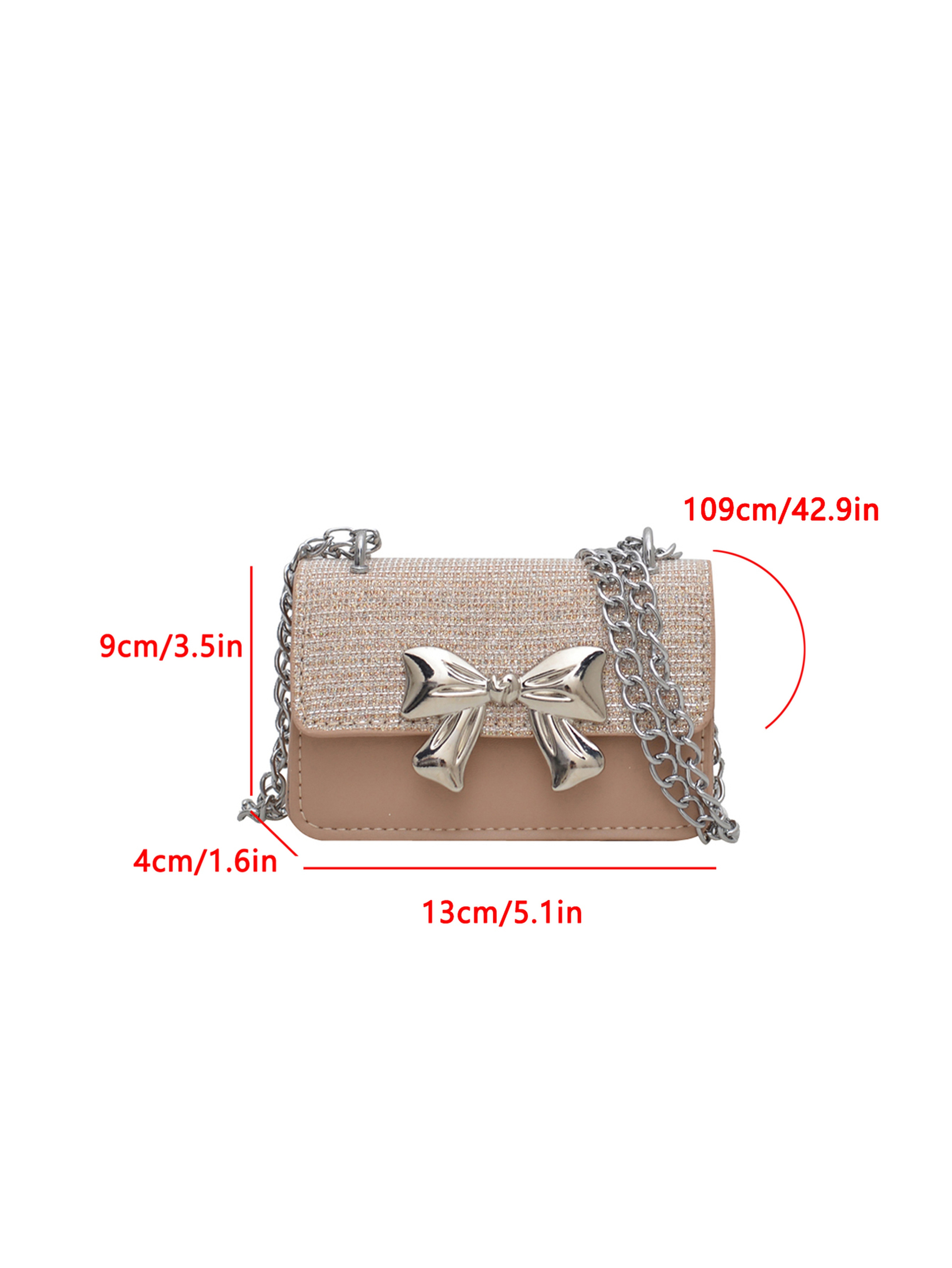 Khaki Handbag with Flap Closure