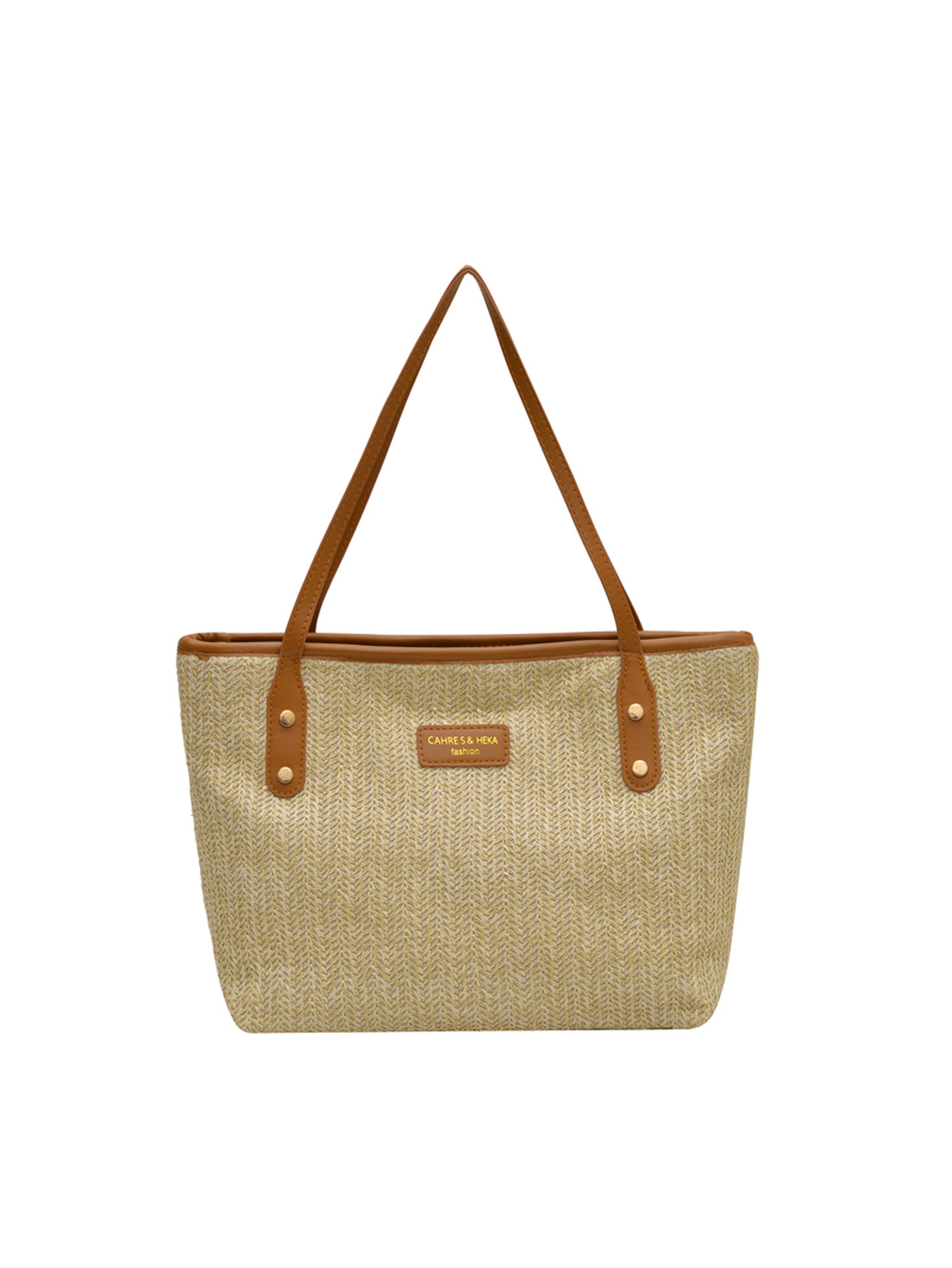 Beige Tote with Open Closure