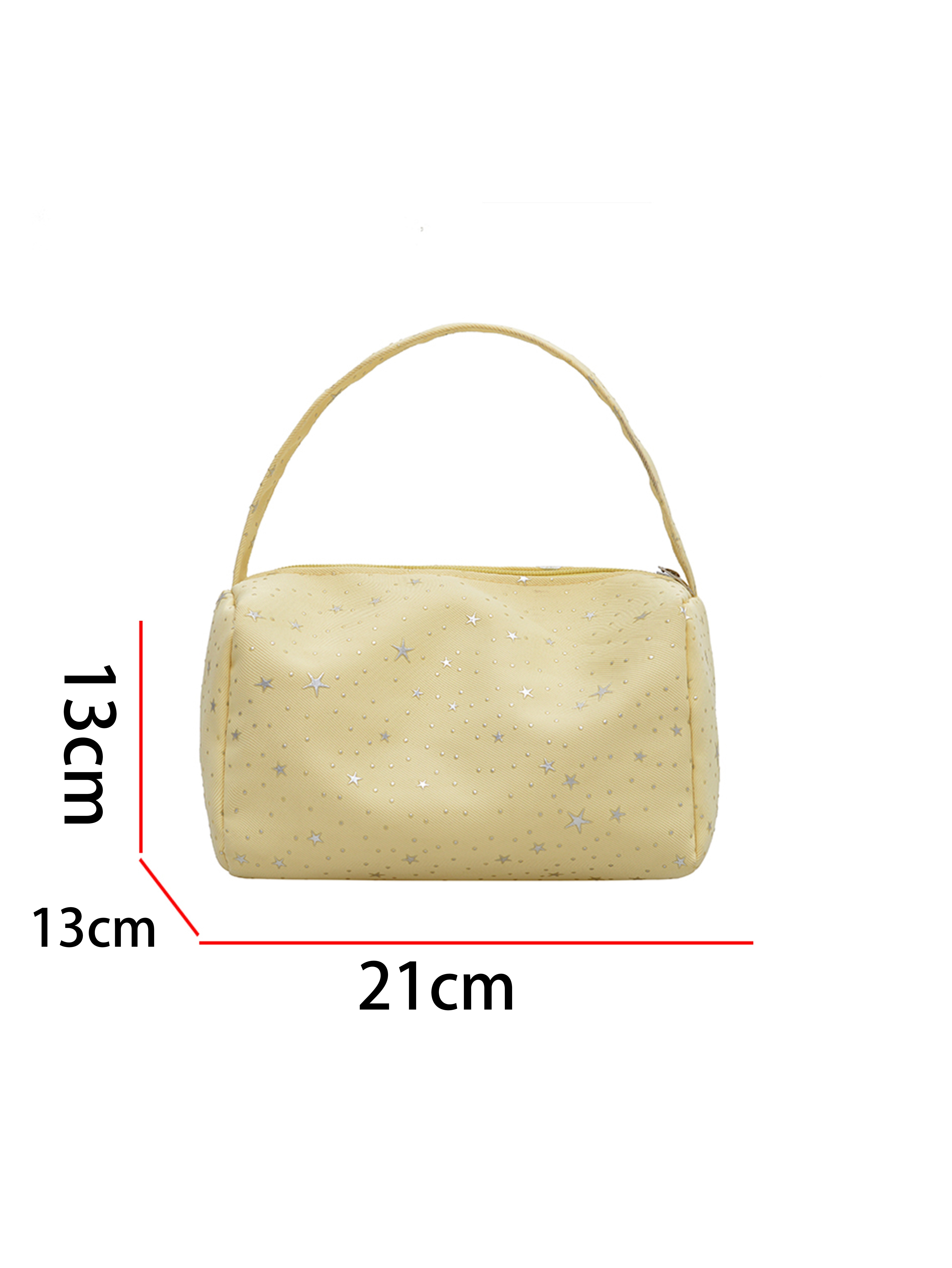 Yellow Handbag with Zip Closure