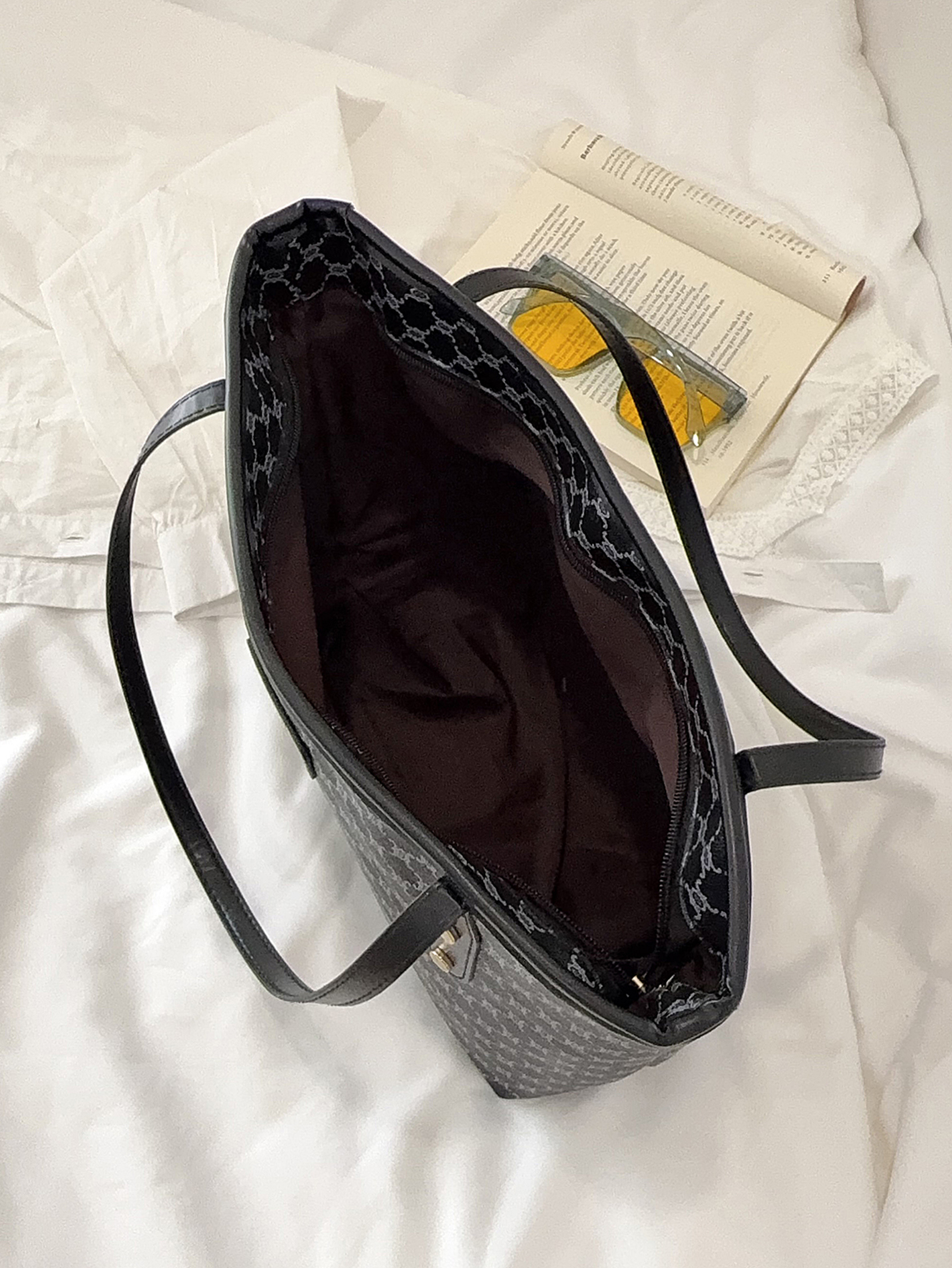 Black Tote with Open Closure