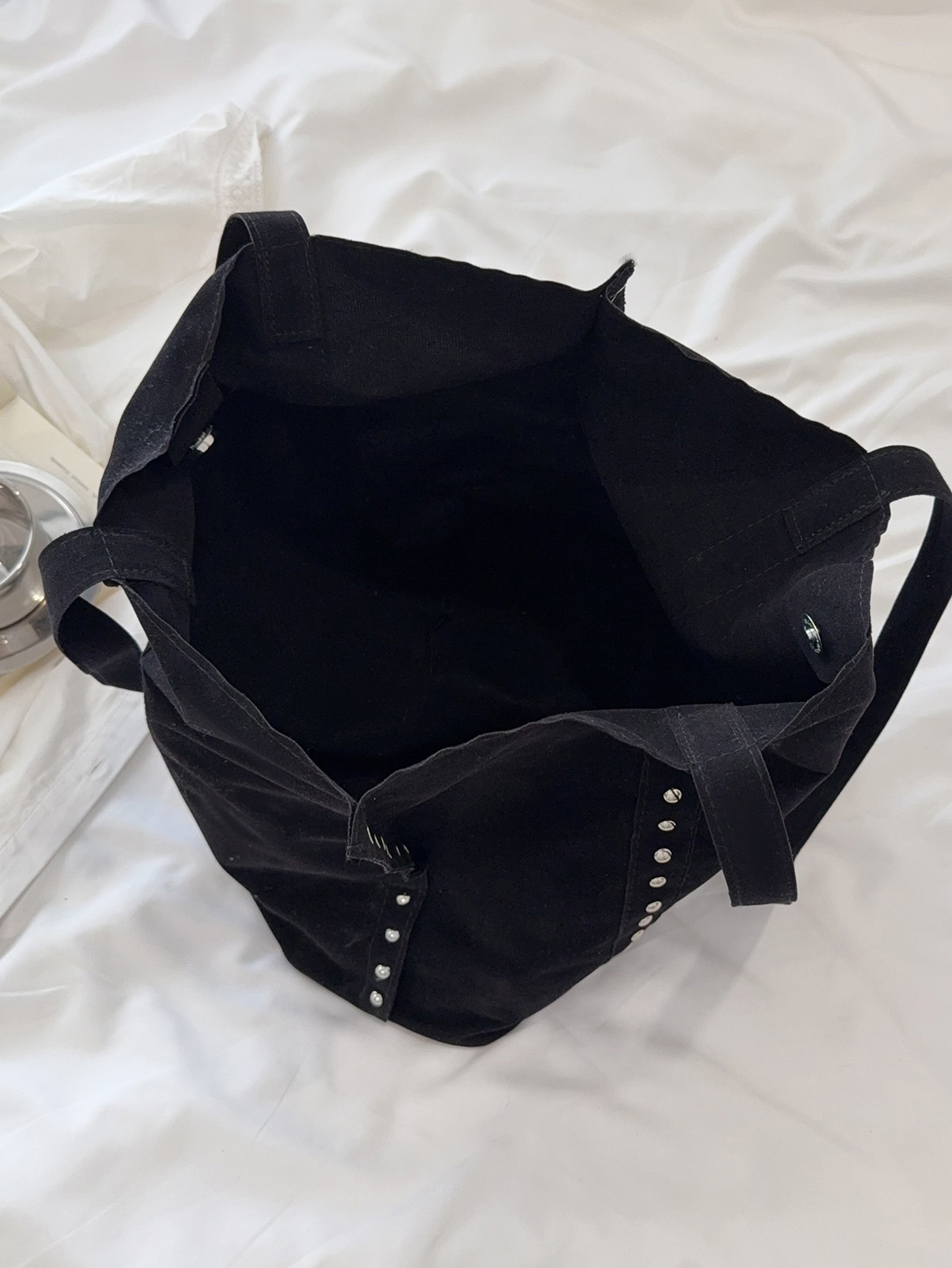 Black Tote with Open Closure