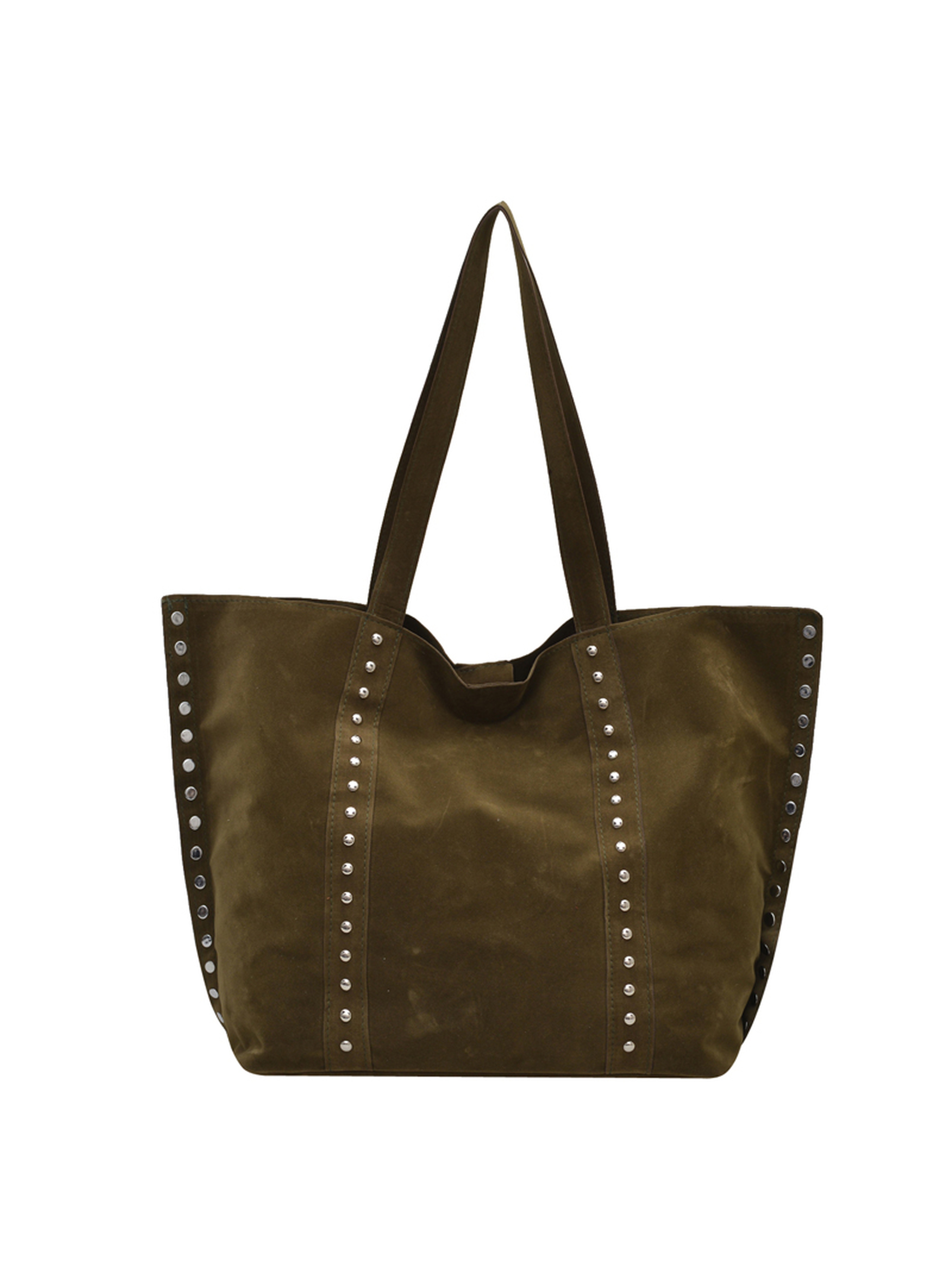 Green Tote with Open Closure