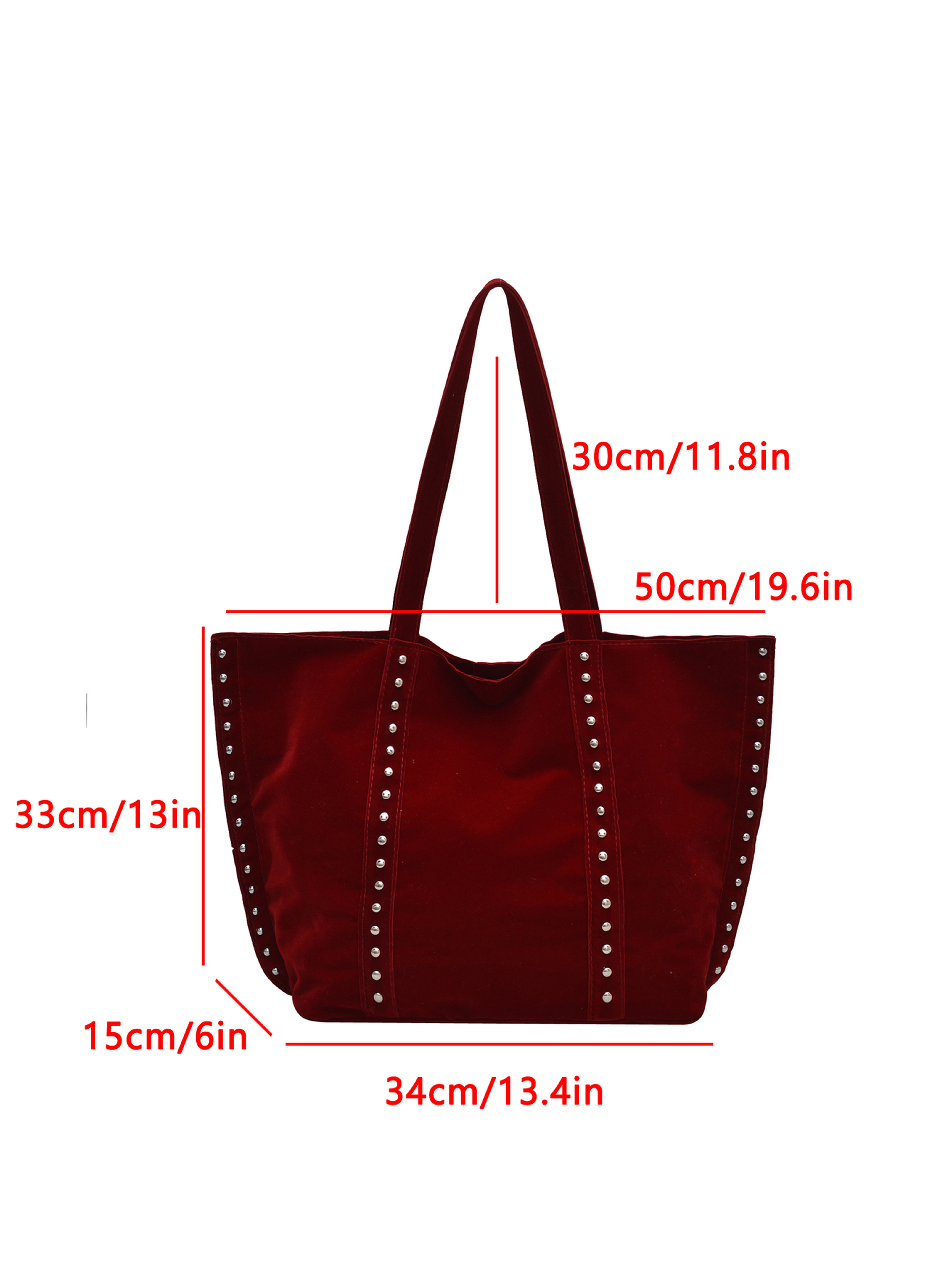 Red Tote with Open Closure