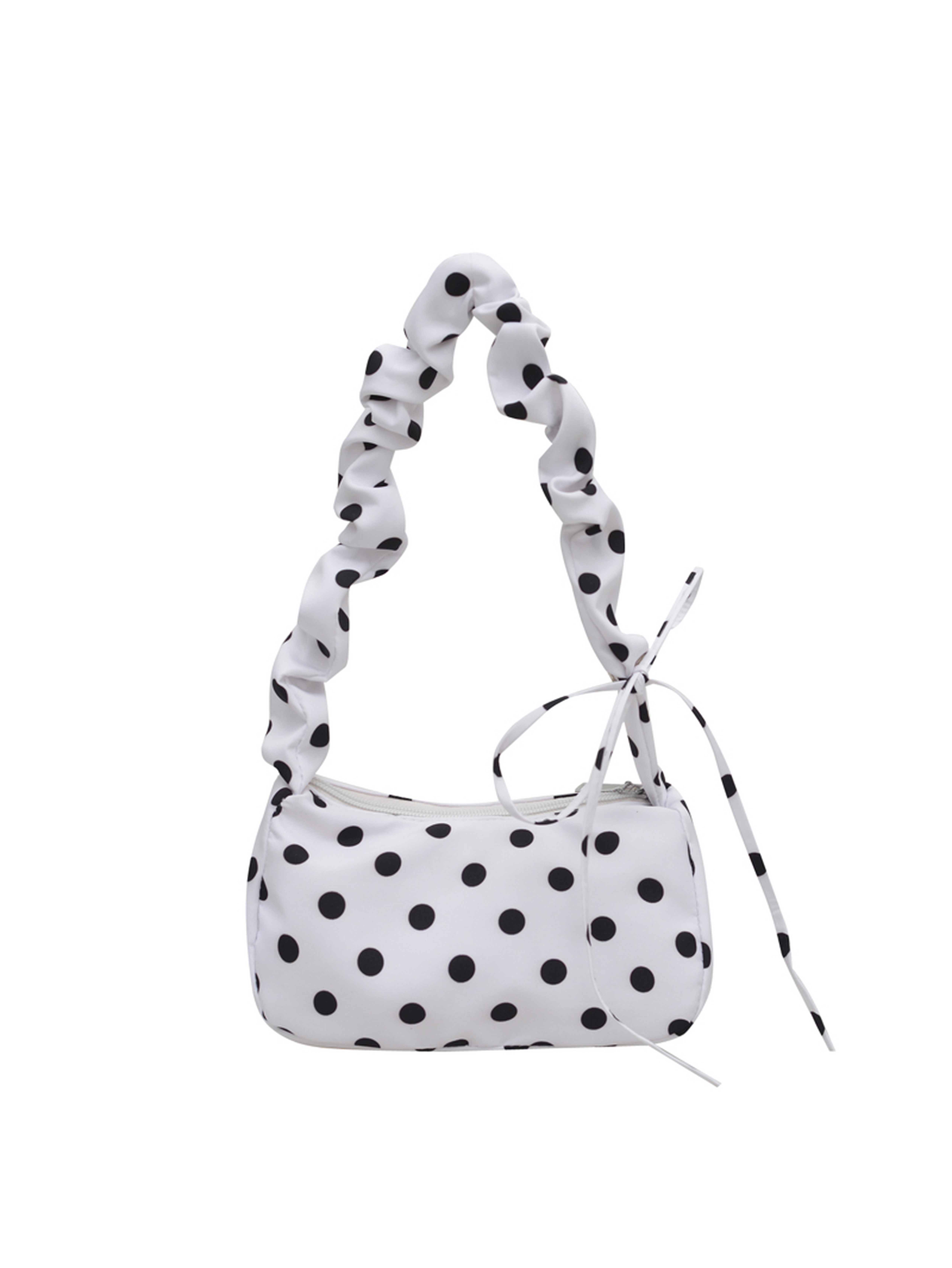 White Shoulder Bag with Zip Closure