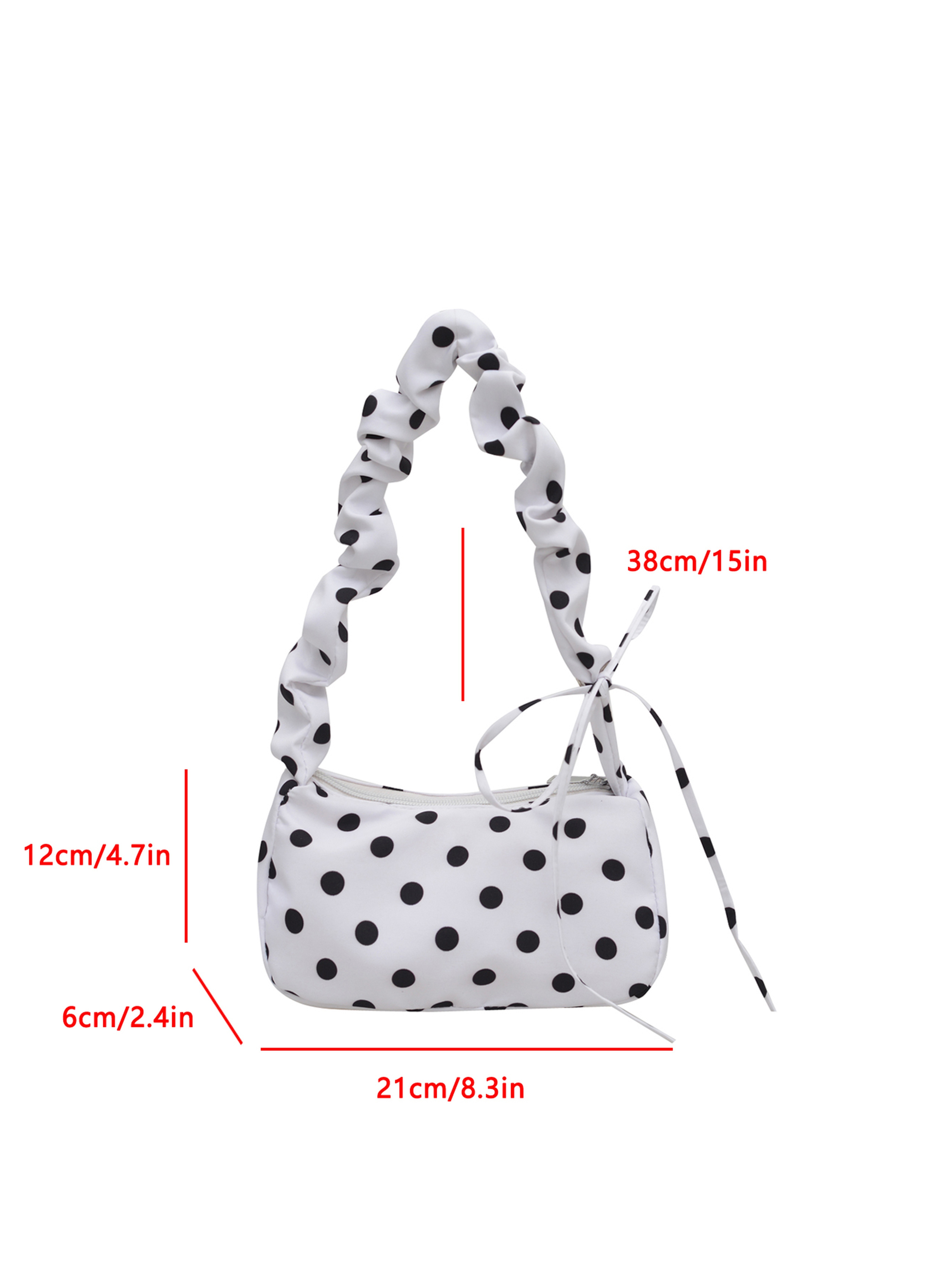 White Shoulder Bag with Zip Closure