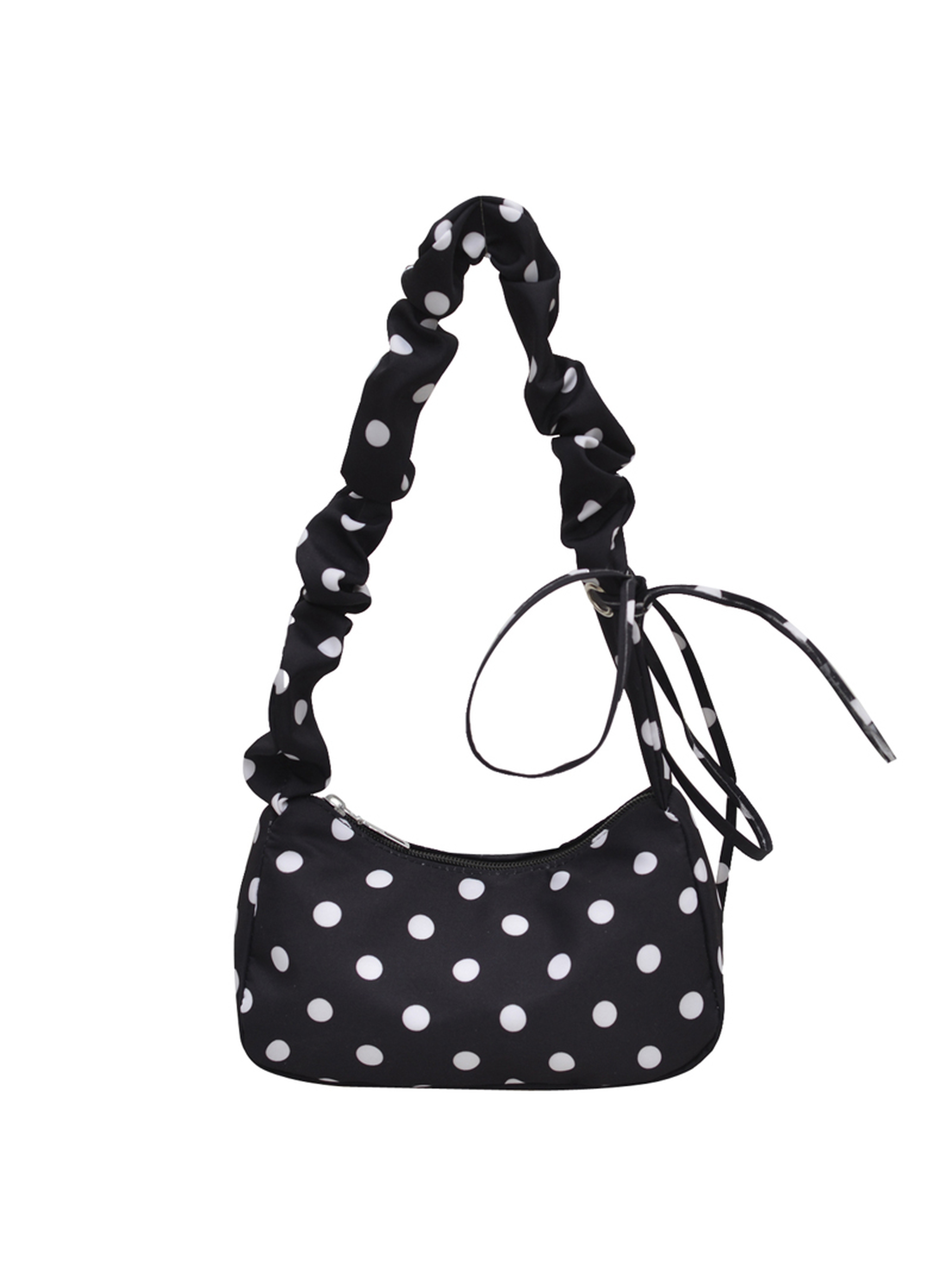 Black Shoulder Bag with Zip Closure