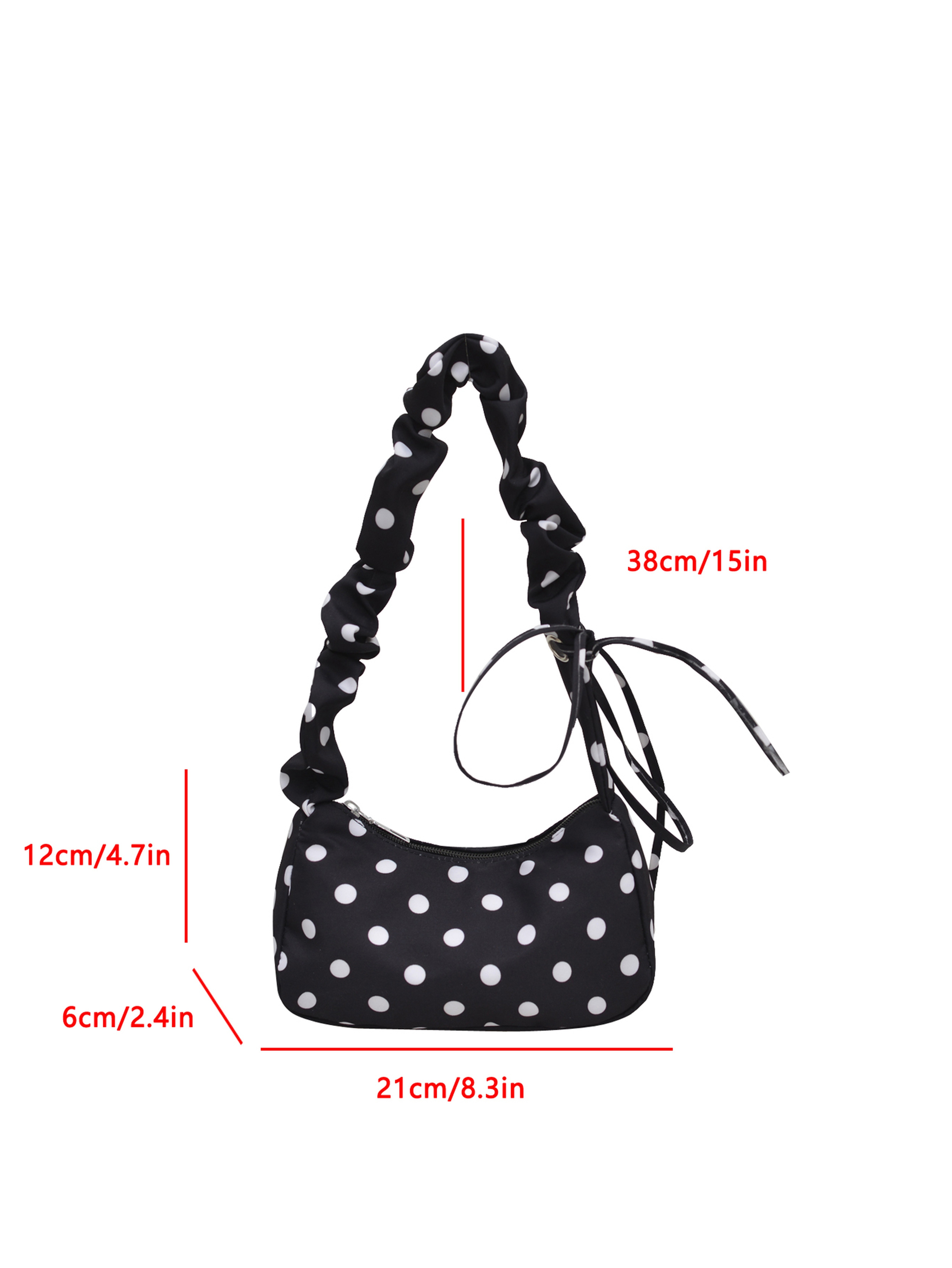 Black Shoulder Bag with Zip Closure