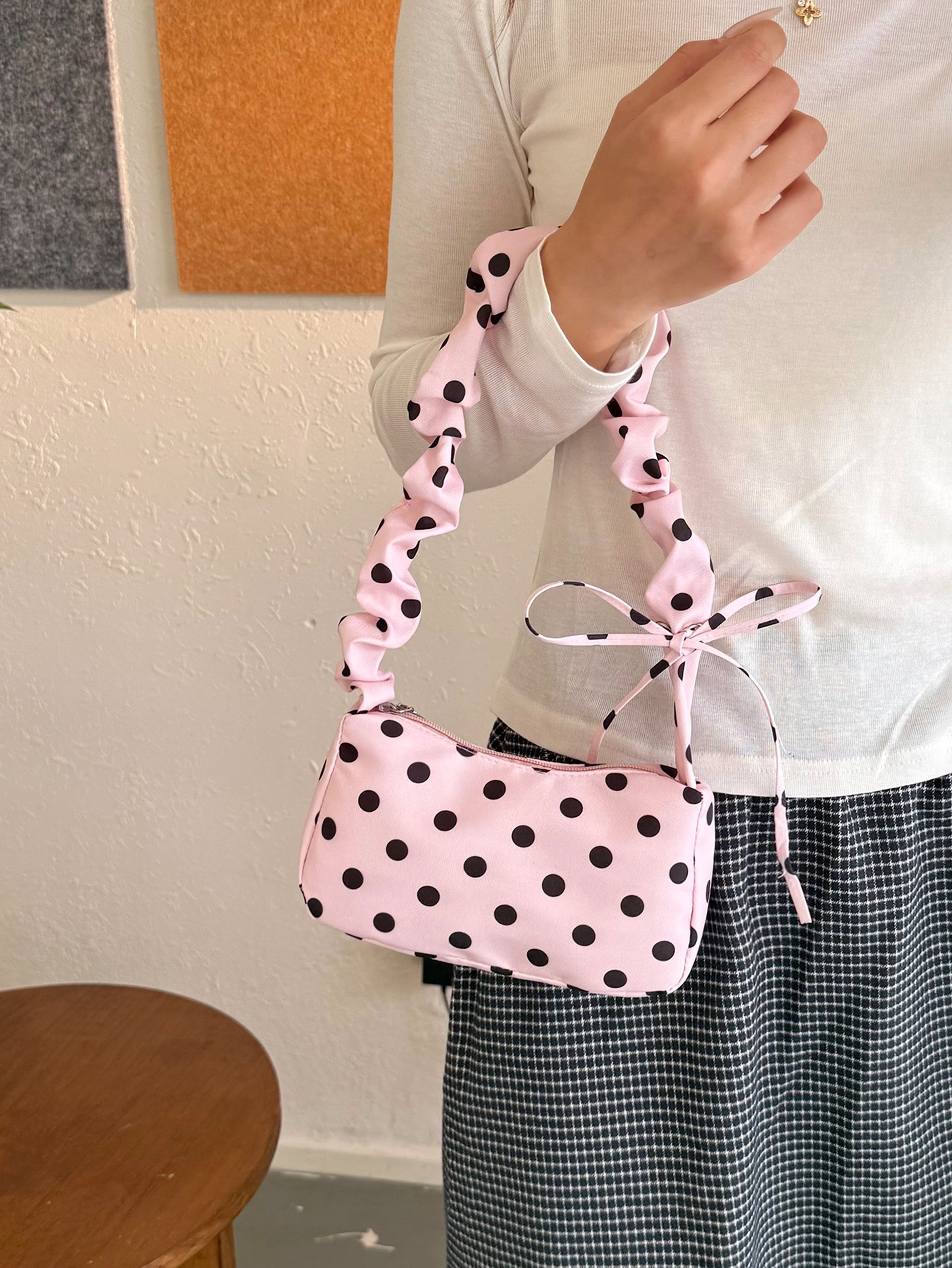 Pink Shoulder Bag with Zip Closure