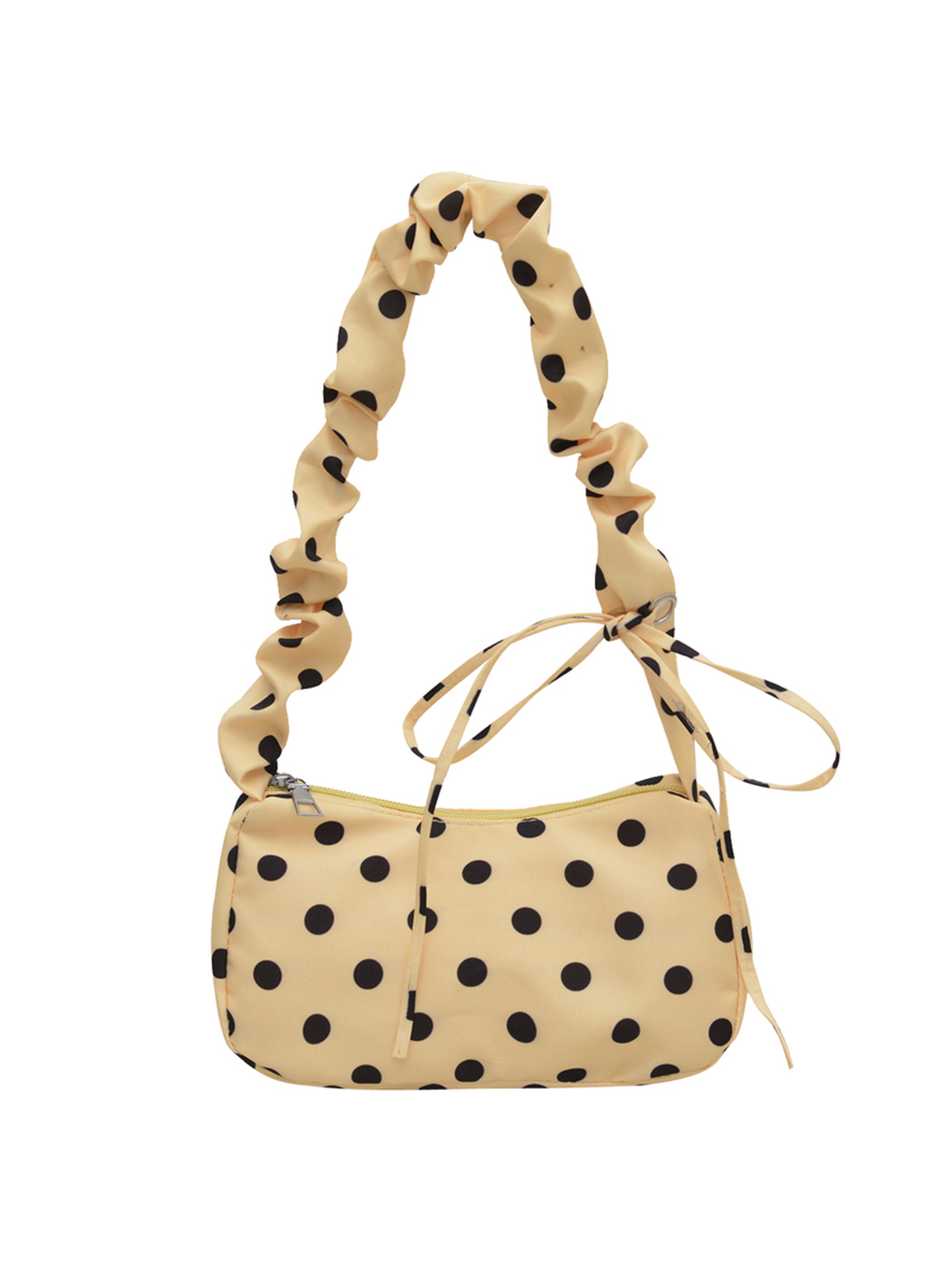 Beige Shoulder Bag with Zip Closure