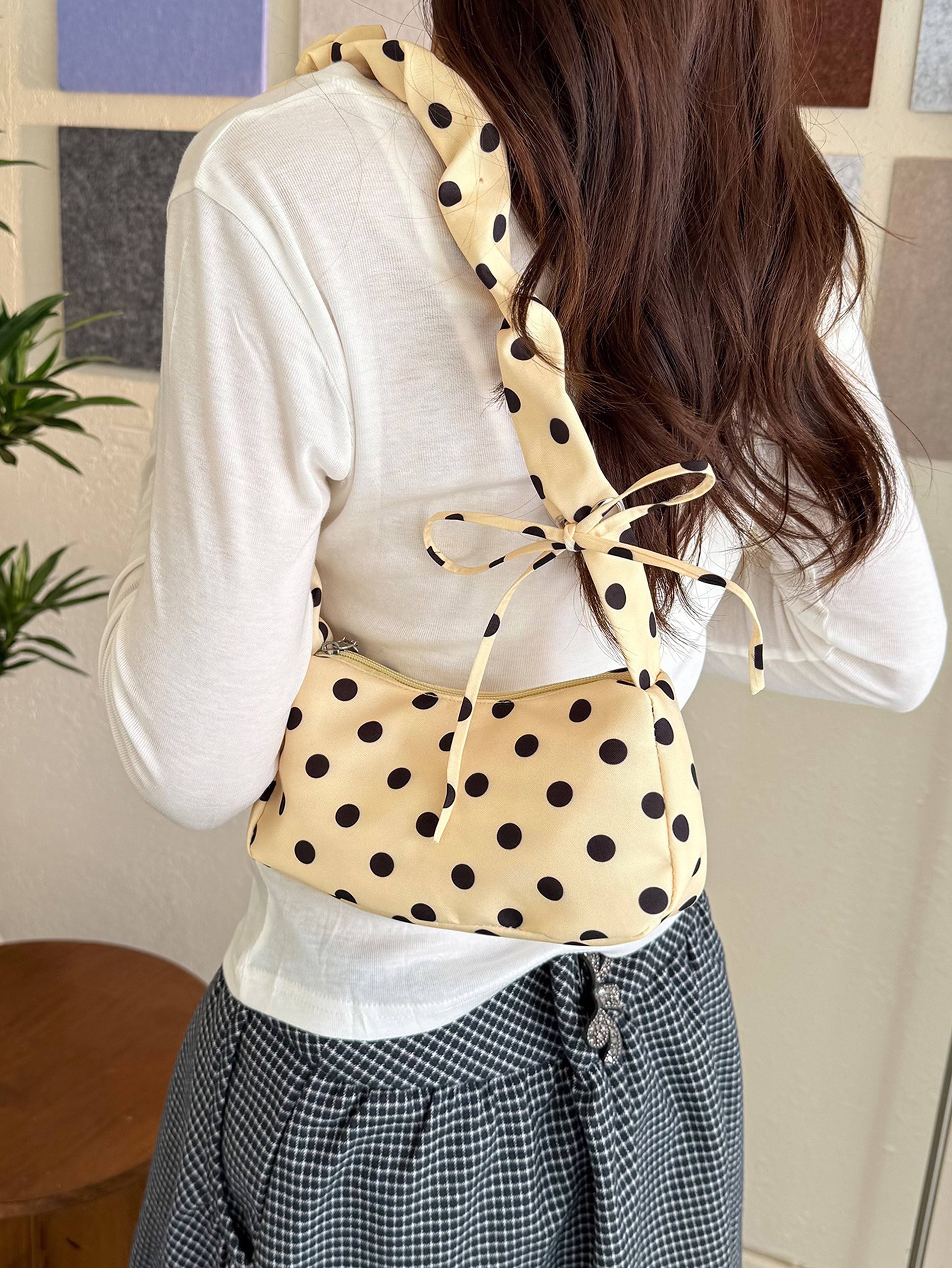 Beige Shoulder Bag with Zip Closure
