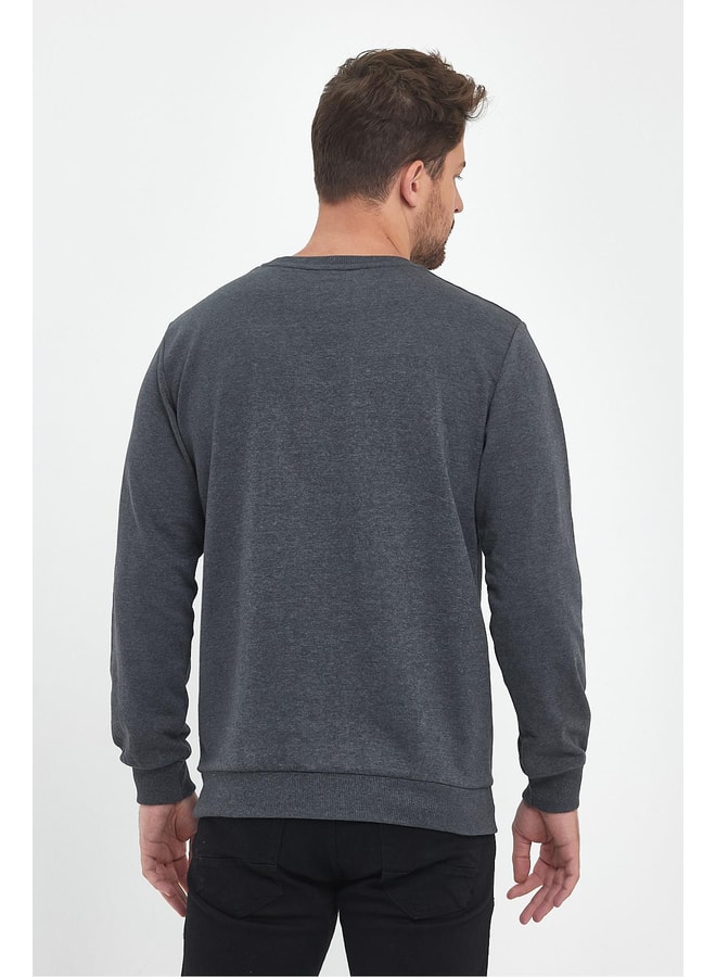 Charcoal Solid Sweatshirt with Long Sleeves