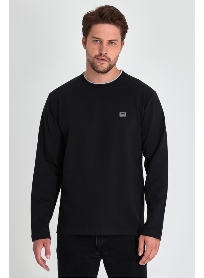 Black Logo Sweatshirt with Long Sleeves