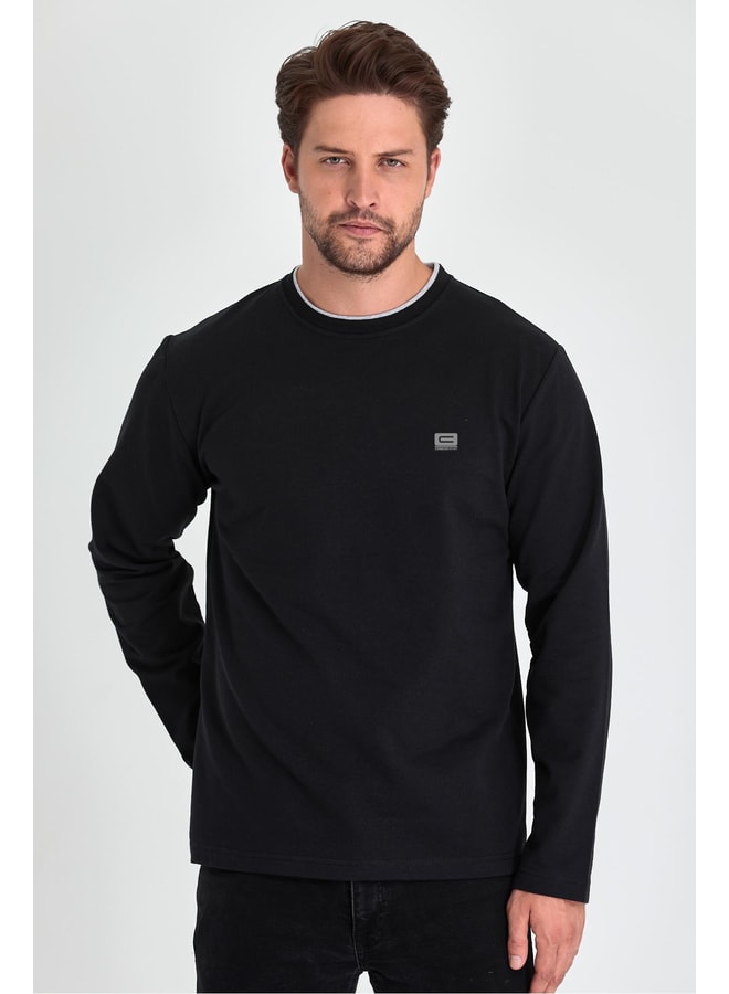 Black Logo Sweatshirt with Long Sleeves