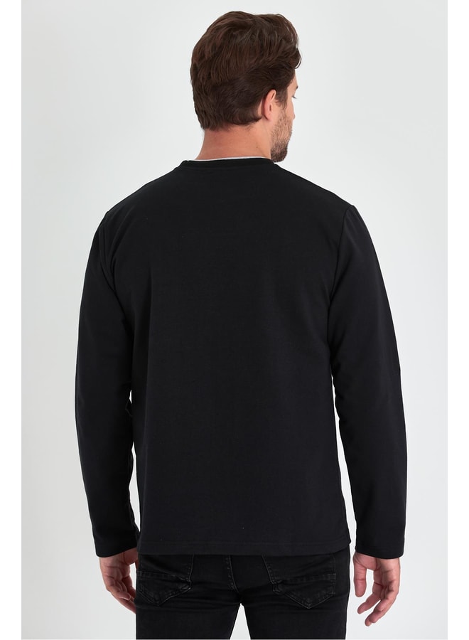 Black Logo Sweatshirt with Long Sleeves