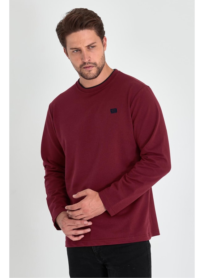 Maroon Logo Sweatshirt with Long Sleeves