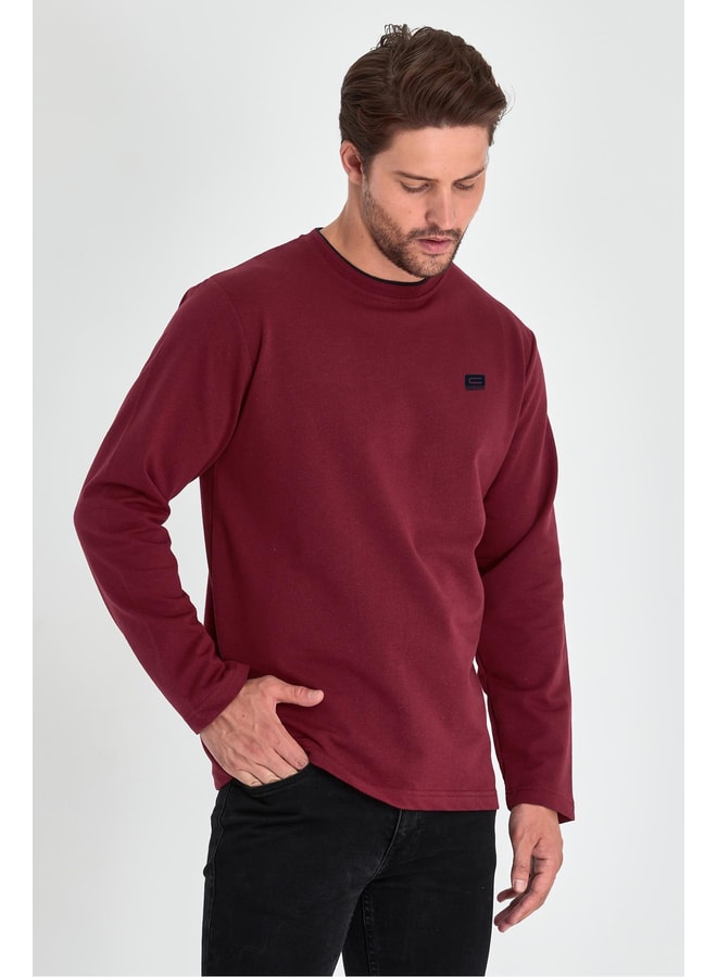 Maroon Logo Sweatshirt with Long Sleeves