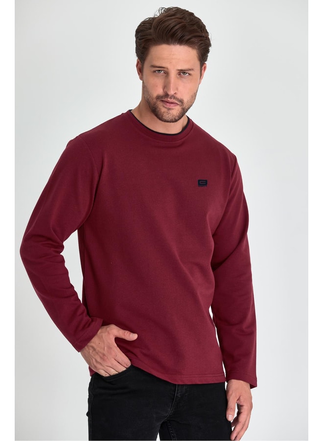 Maroon Logo Sweatshirt with Long Sleeves