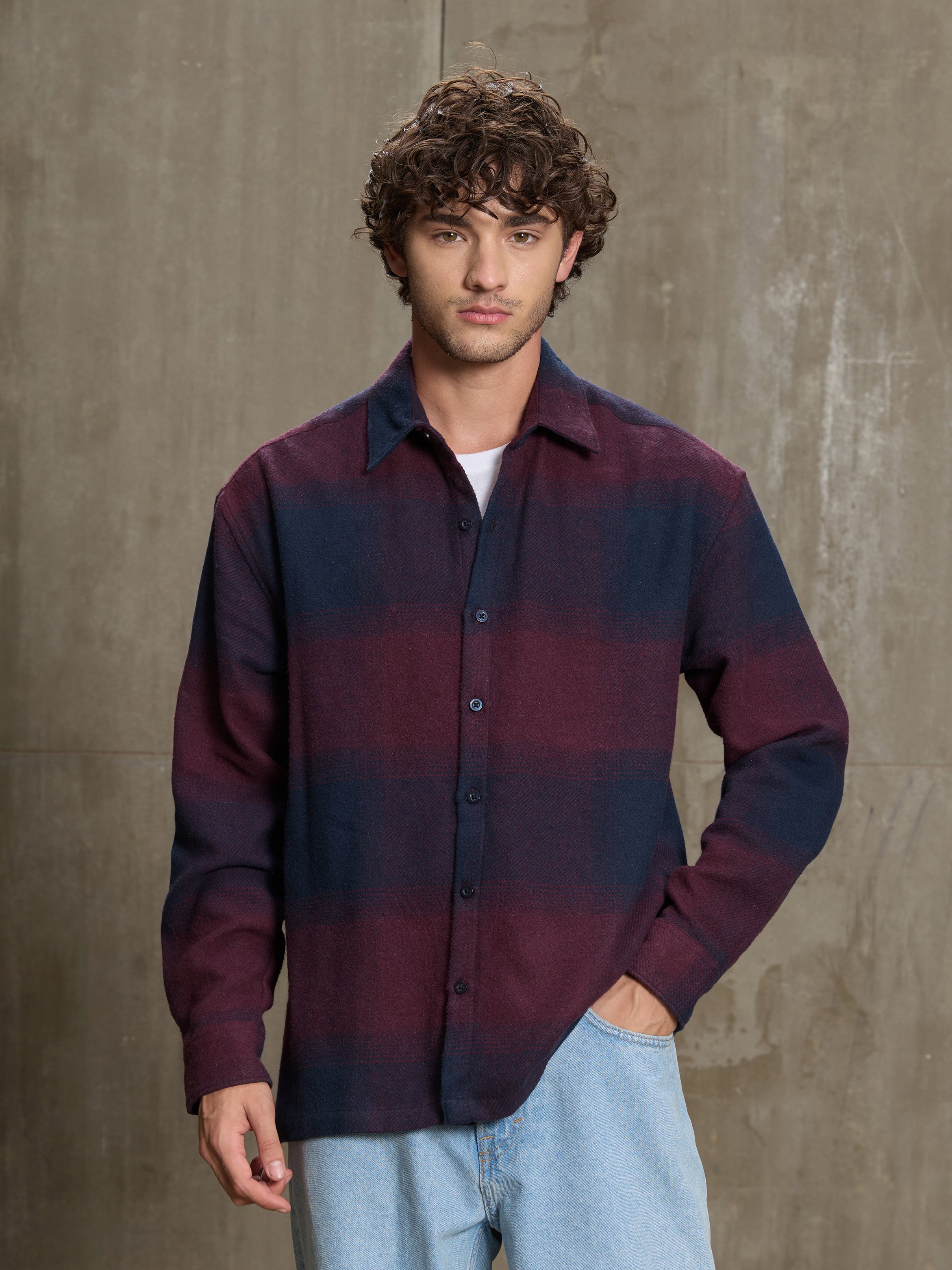 Multi Checked Long Sleeves Regular Shirt