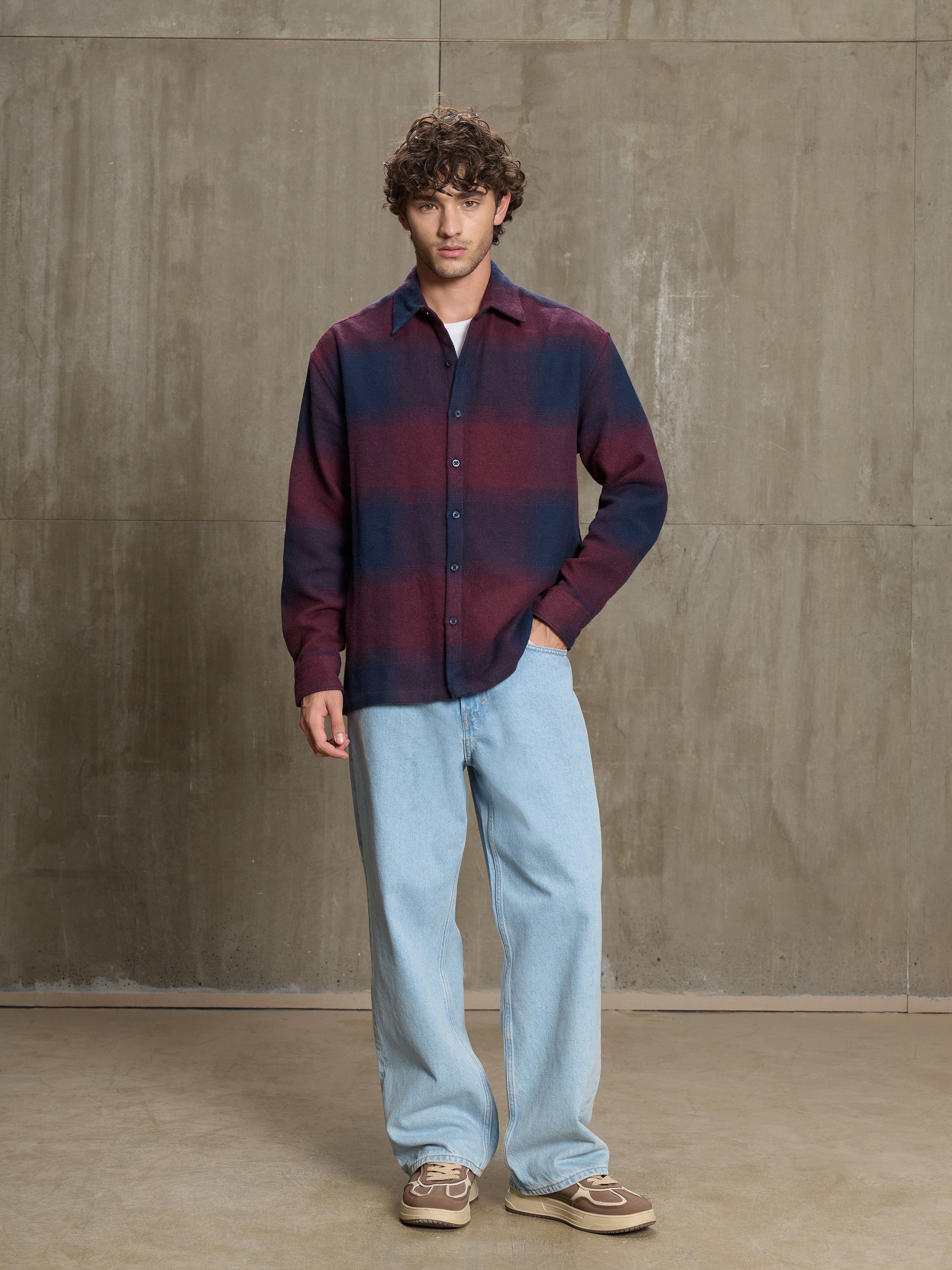 Multi Checked Long Sleeves Regular Shirt
