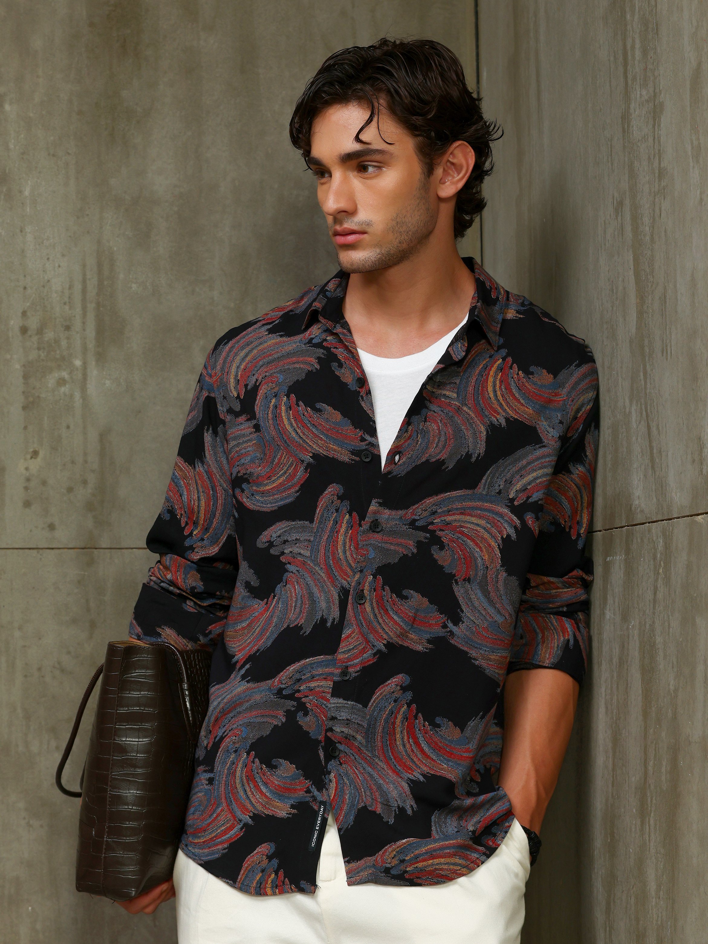 Multi Printed Long Sleeves Shirt