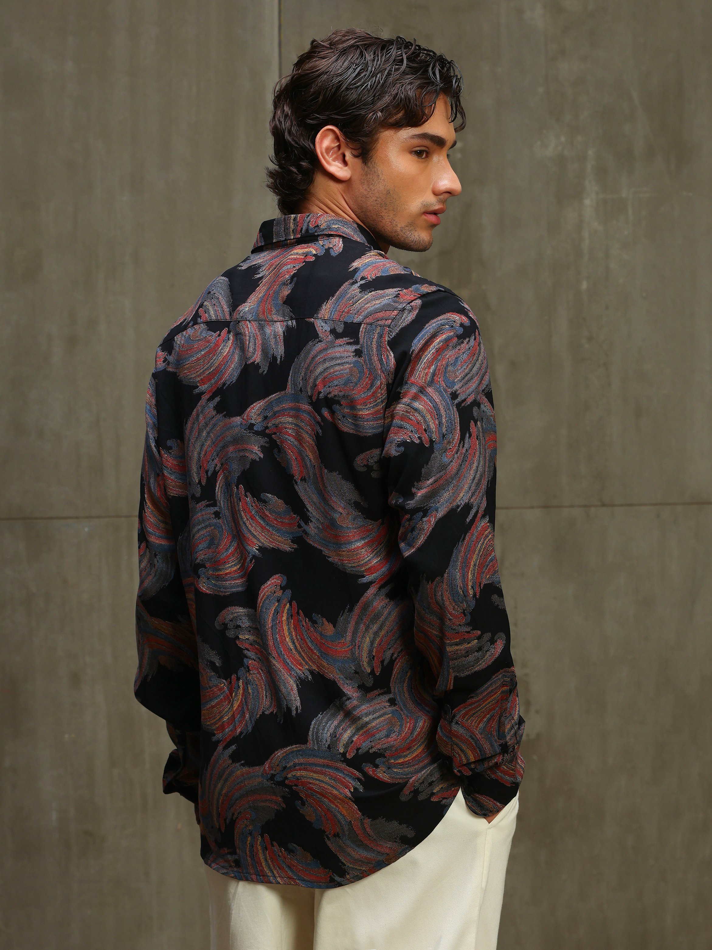 Multi Printed Long Sleeves Shirt