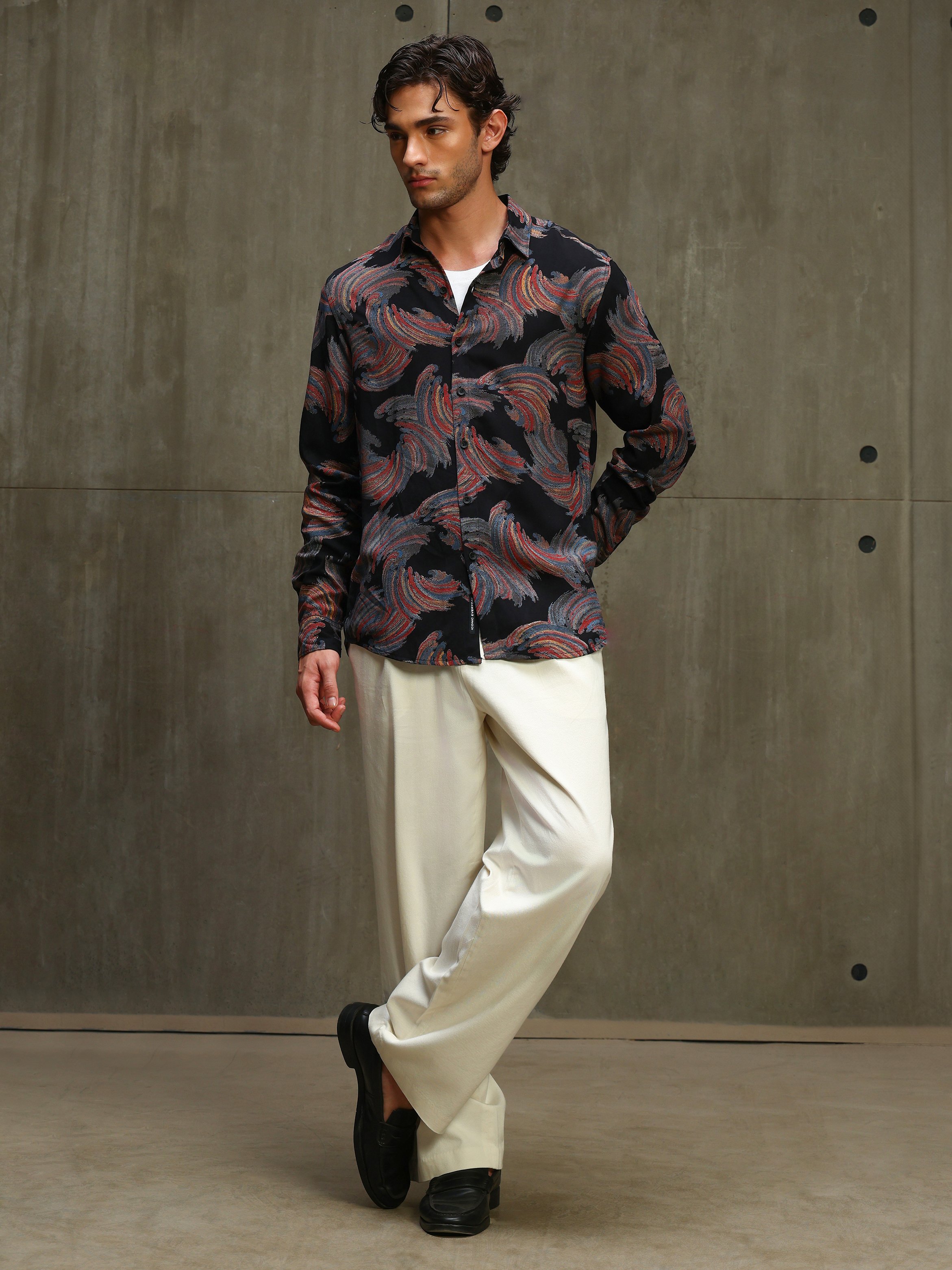 Multi Printed Long Sleeves Shirt