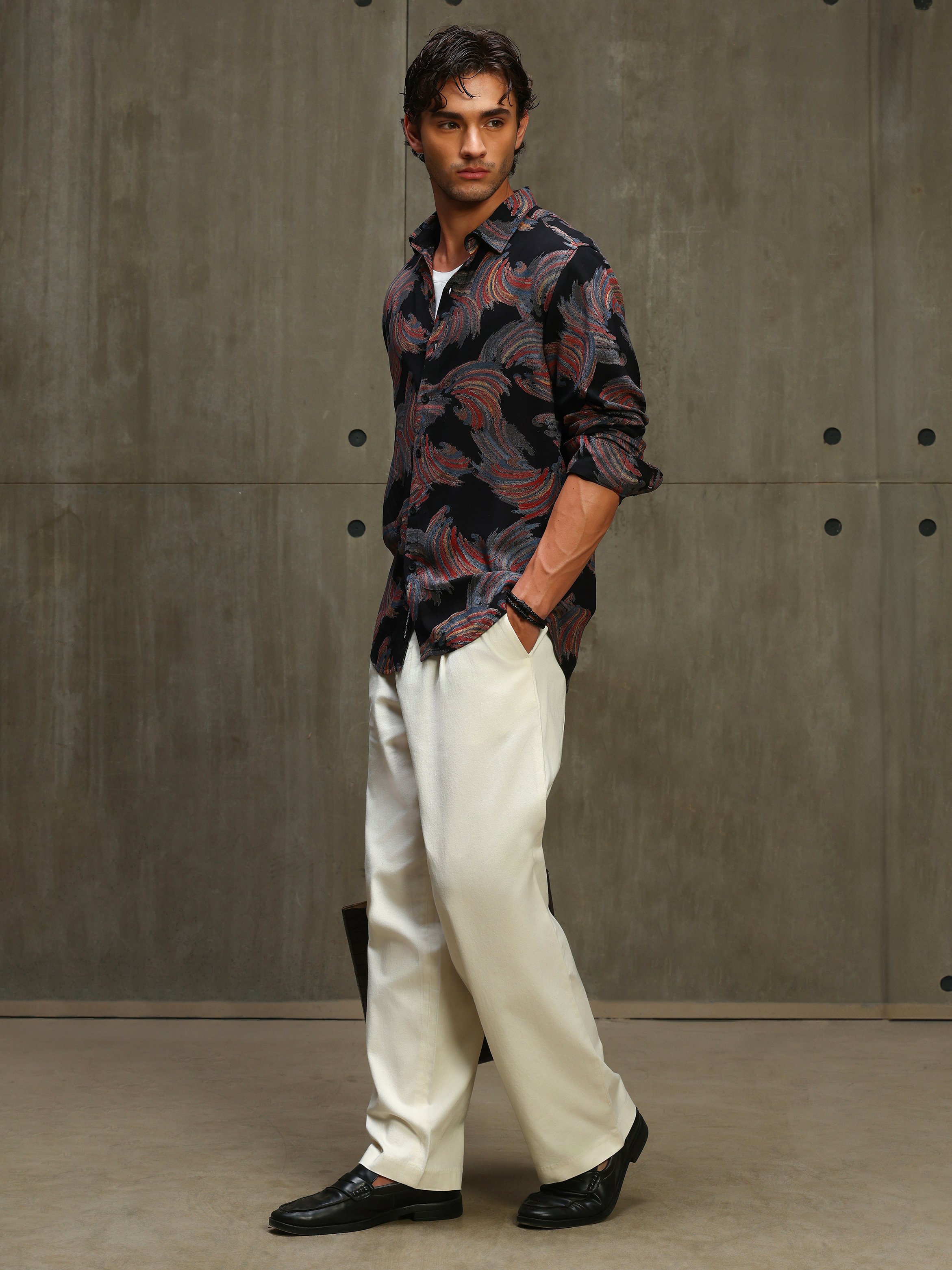 Multi Printed Long Sleeves Shirt