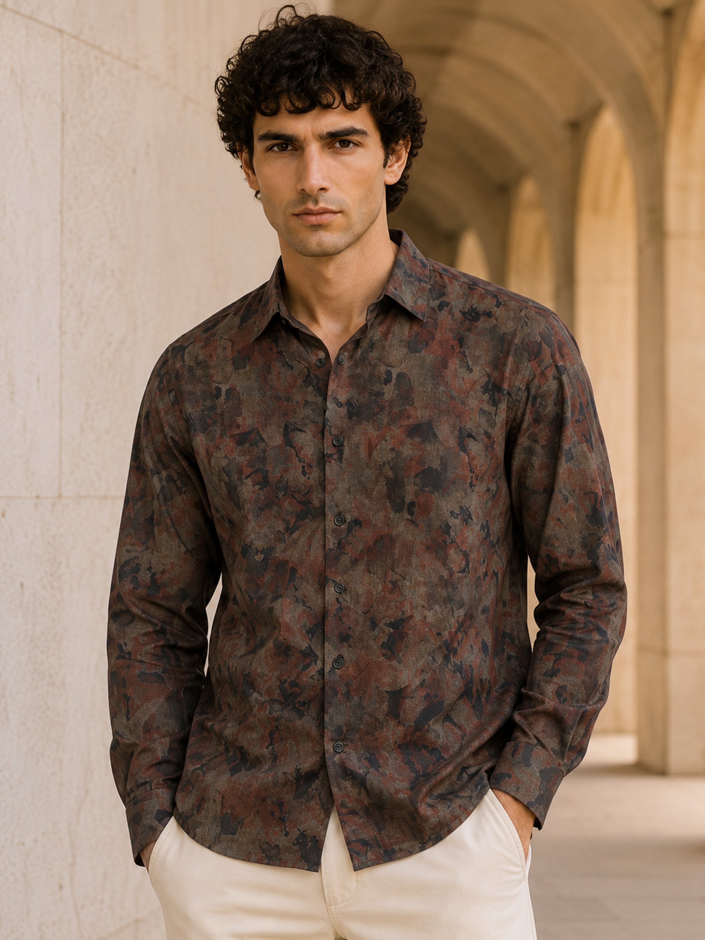 Multi Printed Long Sleeves Regular Shirt