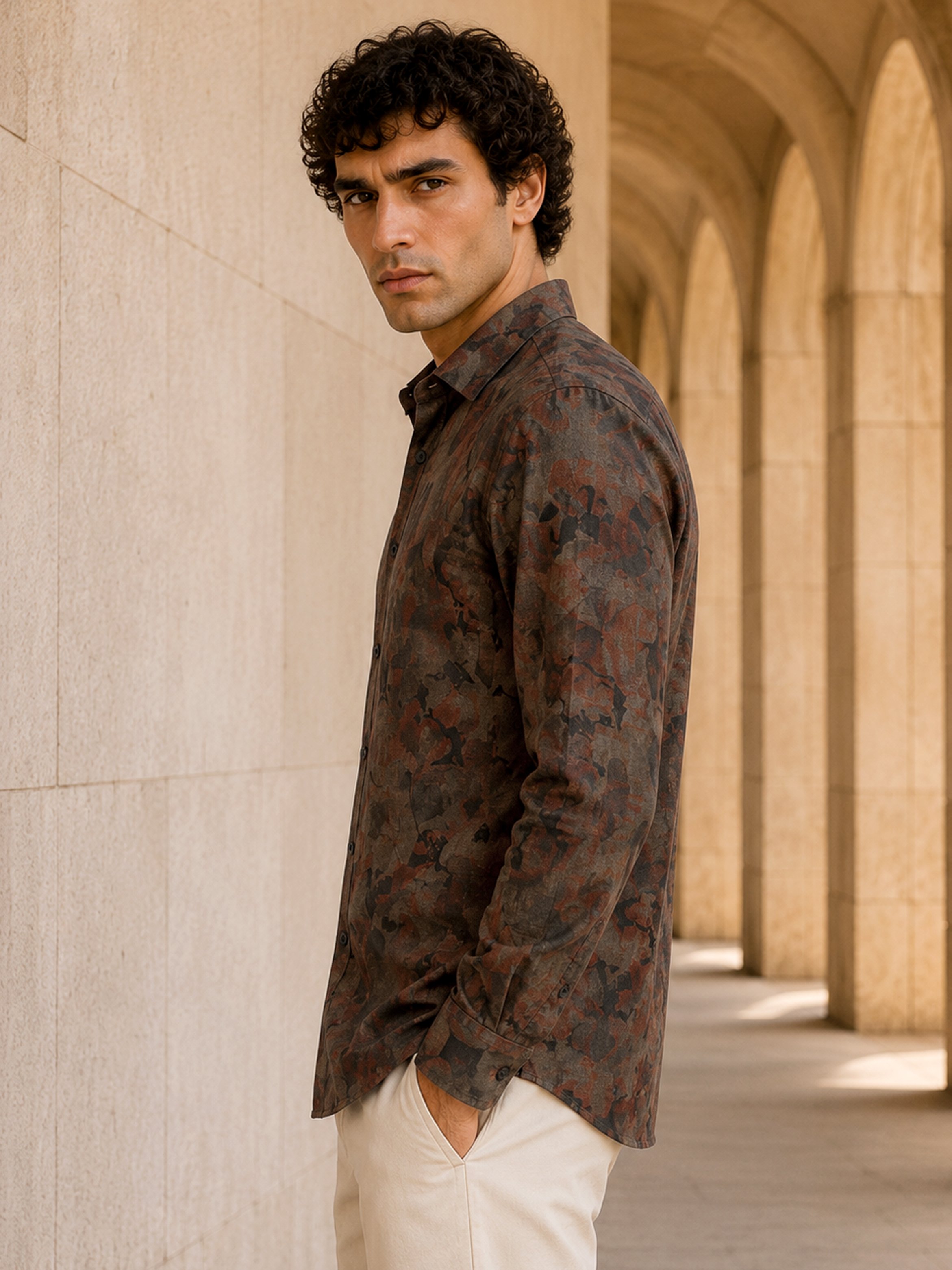 Multi Printed Long Sleeves Regular Shirt