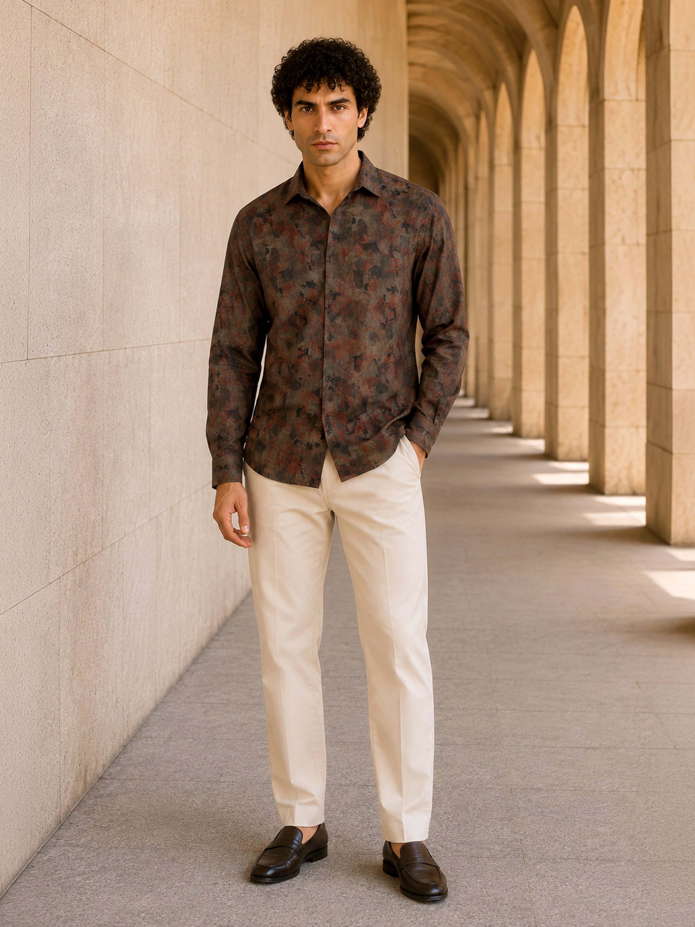 Multi Printed Long Sleeves Regular Shirt
