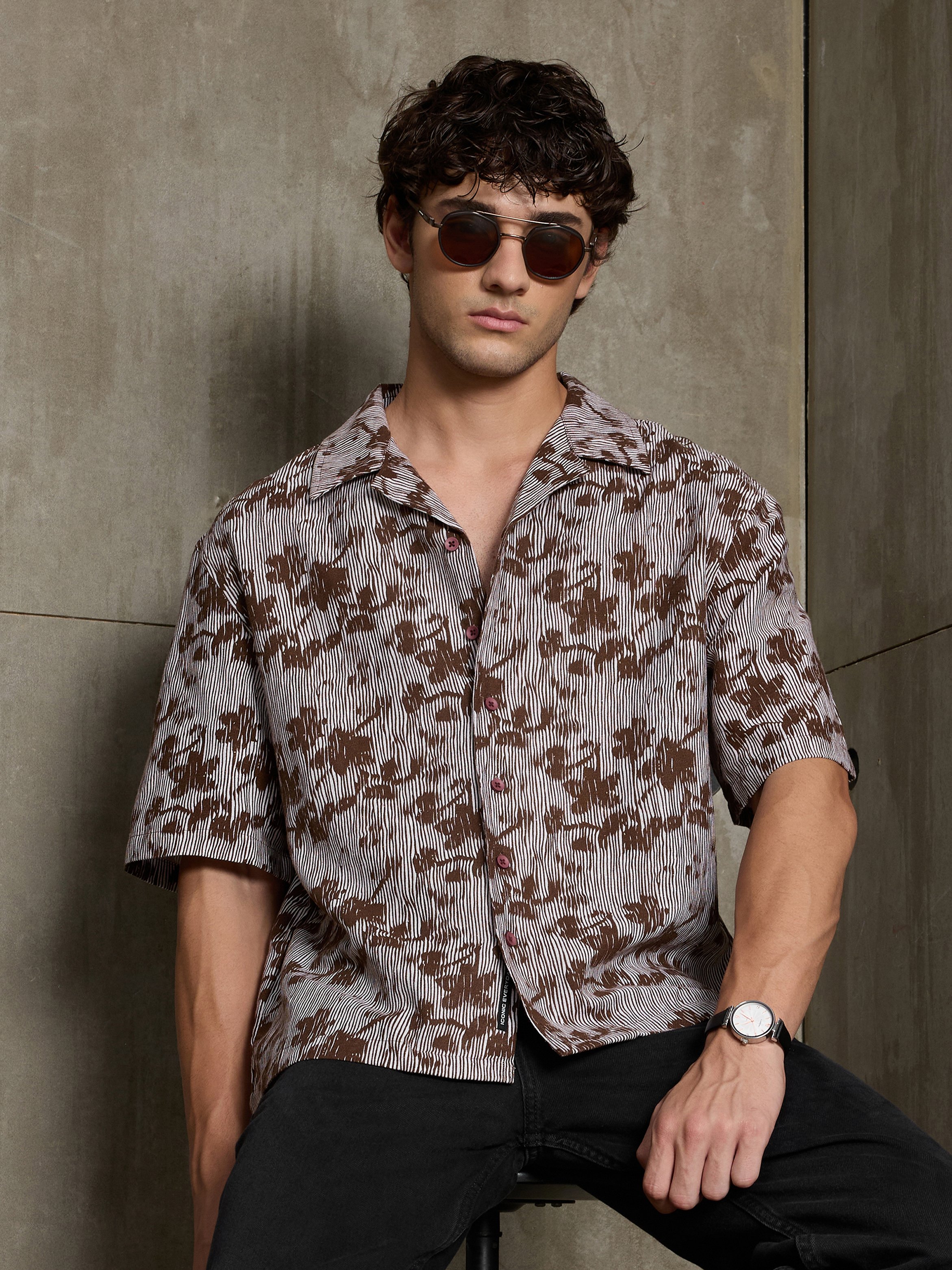 Multi Printed Short Sleeves Regular Shirt