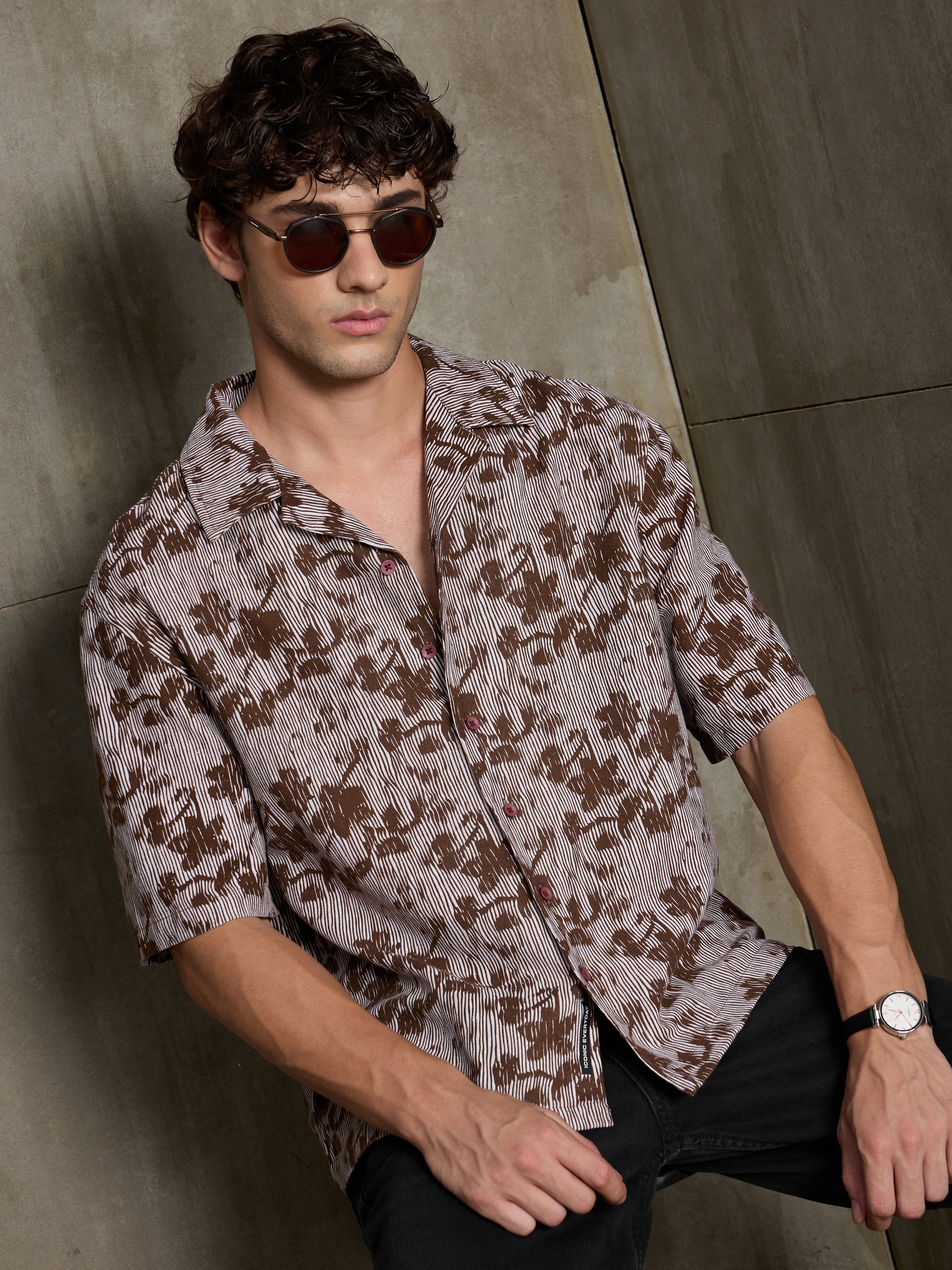 Multi Printed Short Sleeves Regular Shirt
