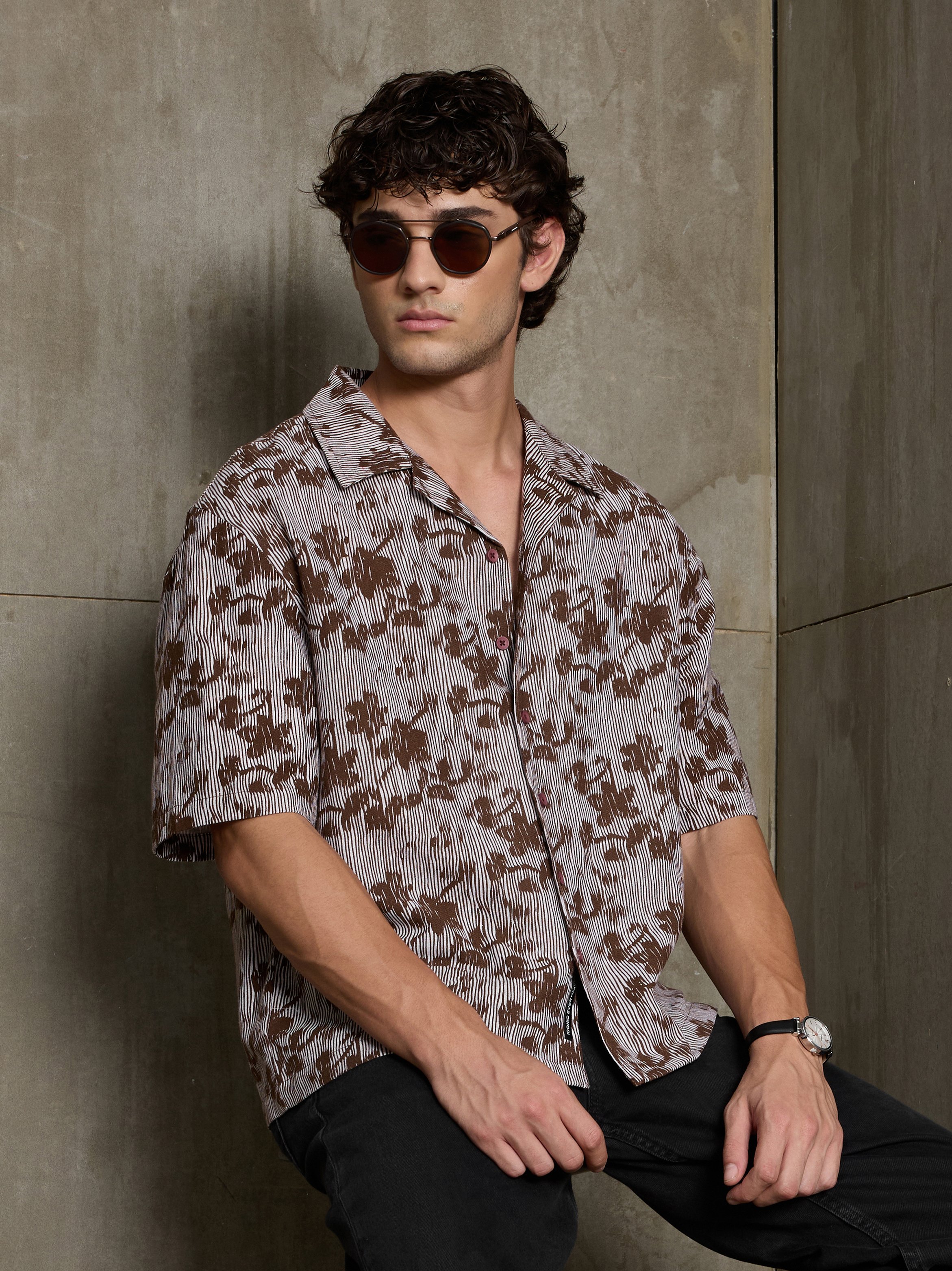 Multi Printed Short Sleeves Regular Shirt