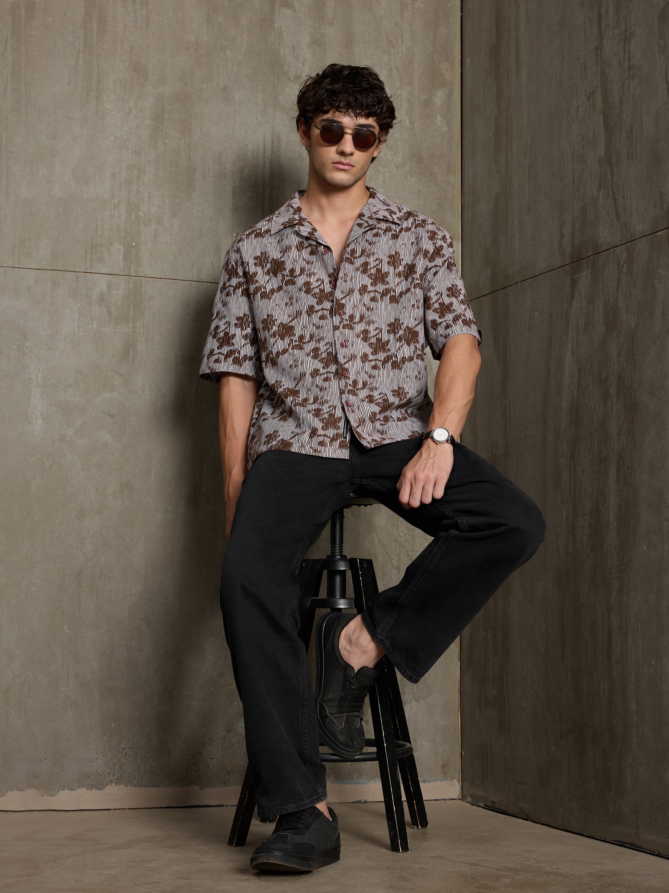 Multi Printed Short Sleeves Regular Shirt