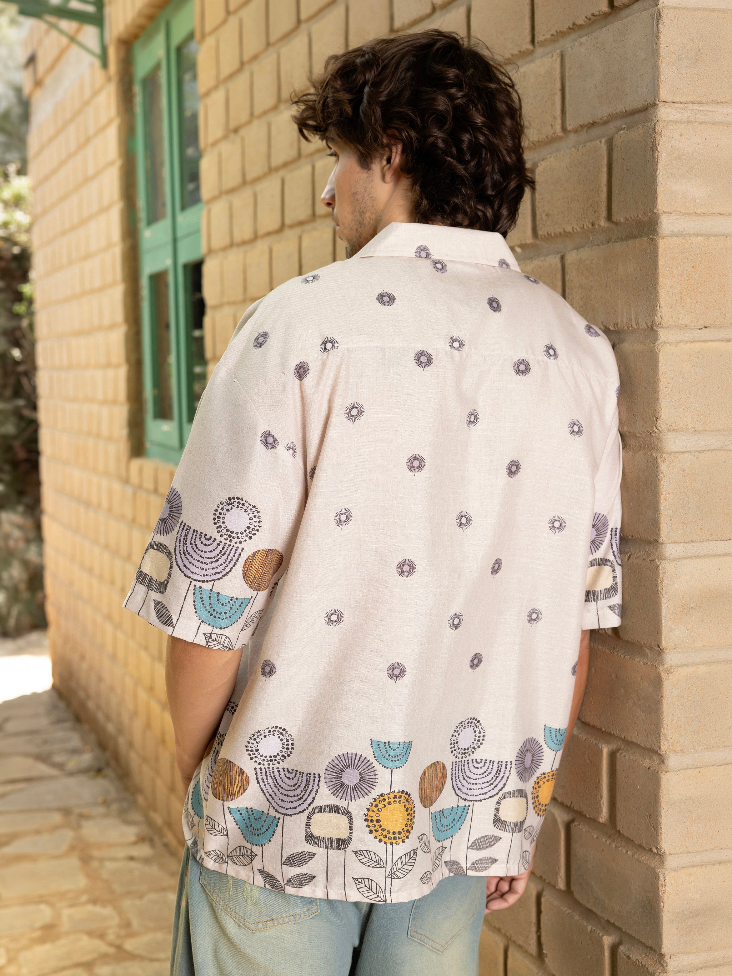 Multi Floral Short Sleeves Relaxed Shirt
