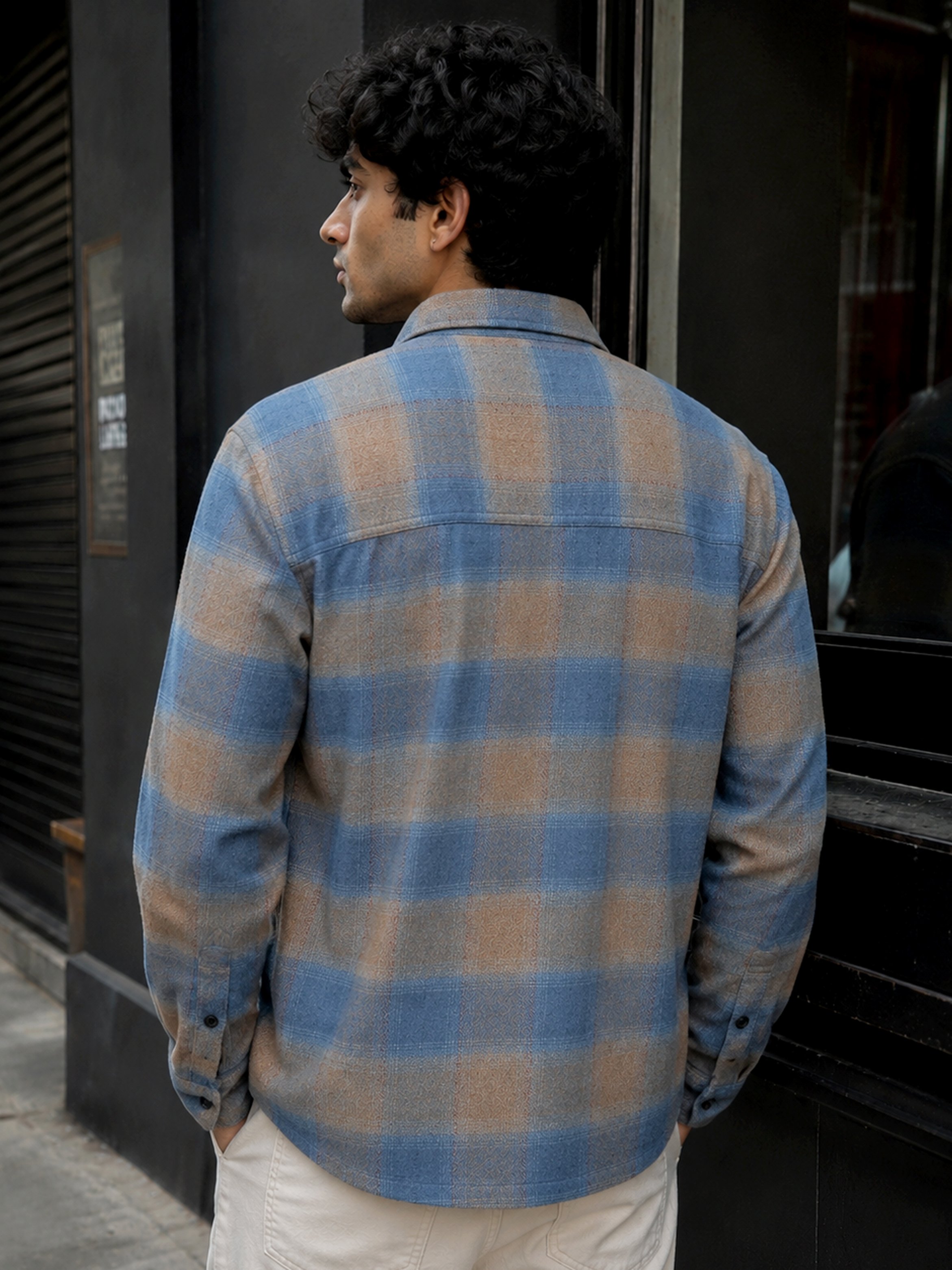 Blue Checked Long Sleeves Regular Shirt