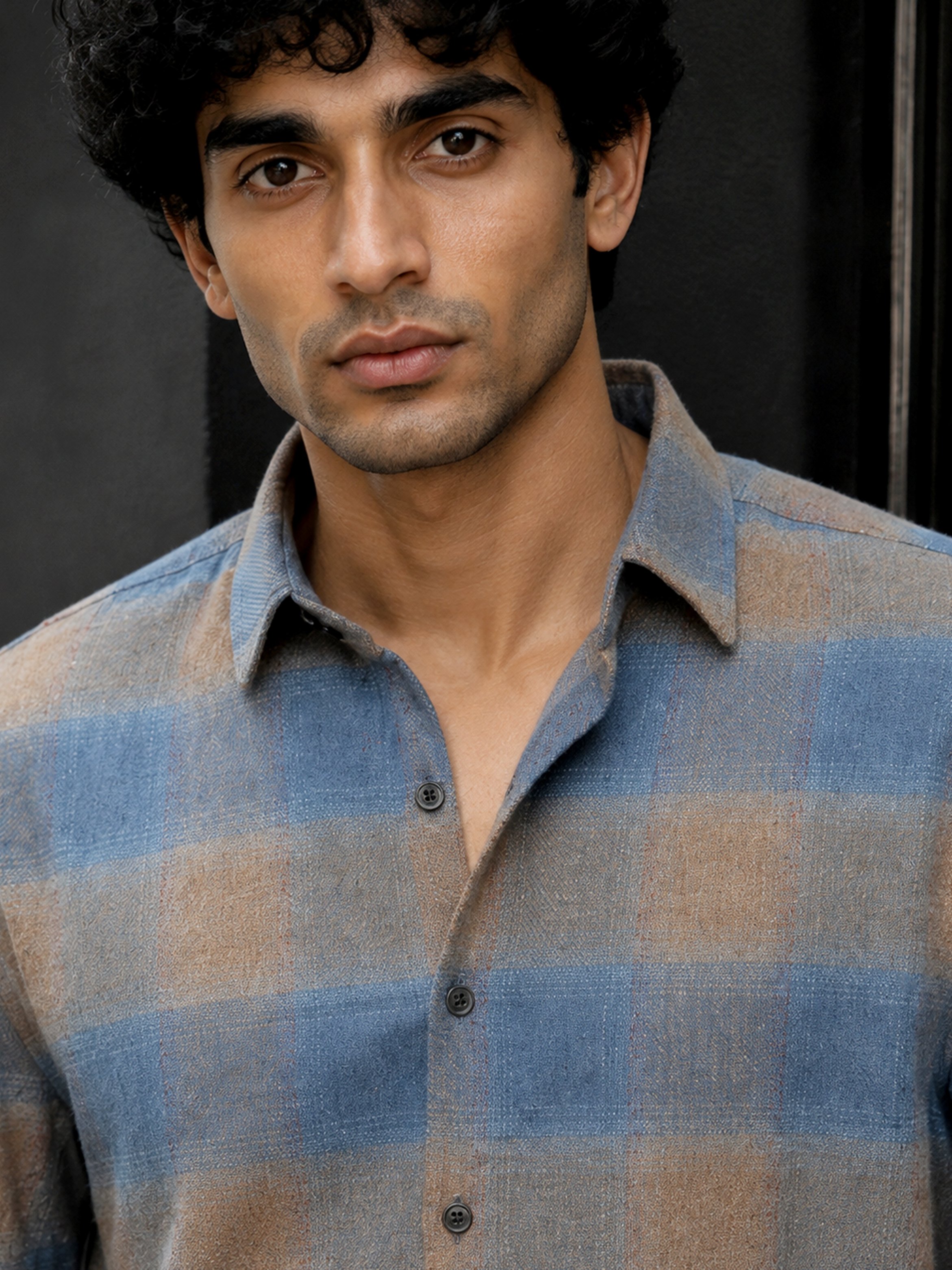 Blue Checked Long Sleeves Regular Shirt